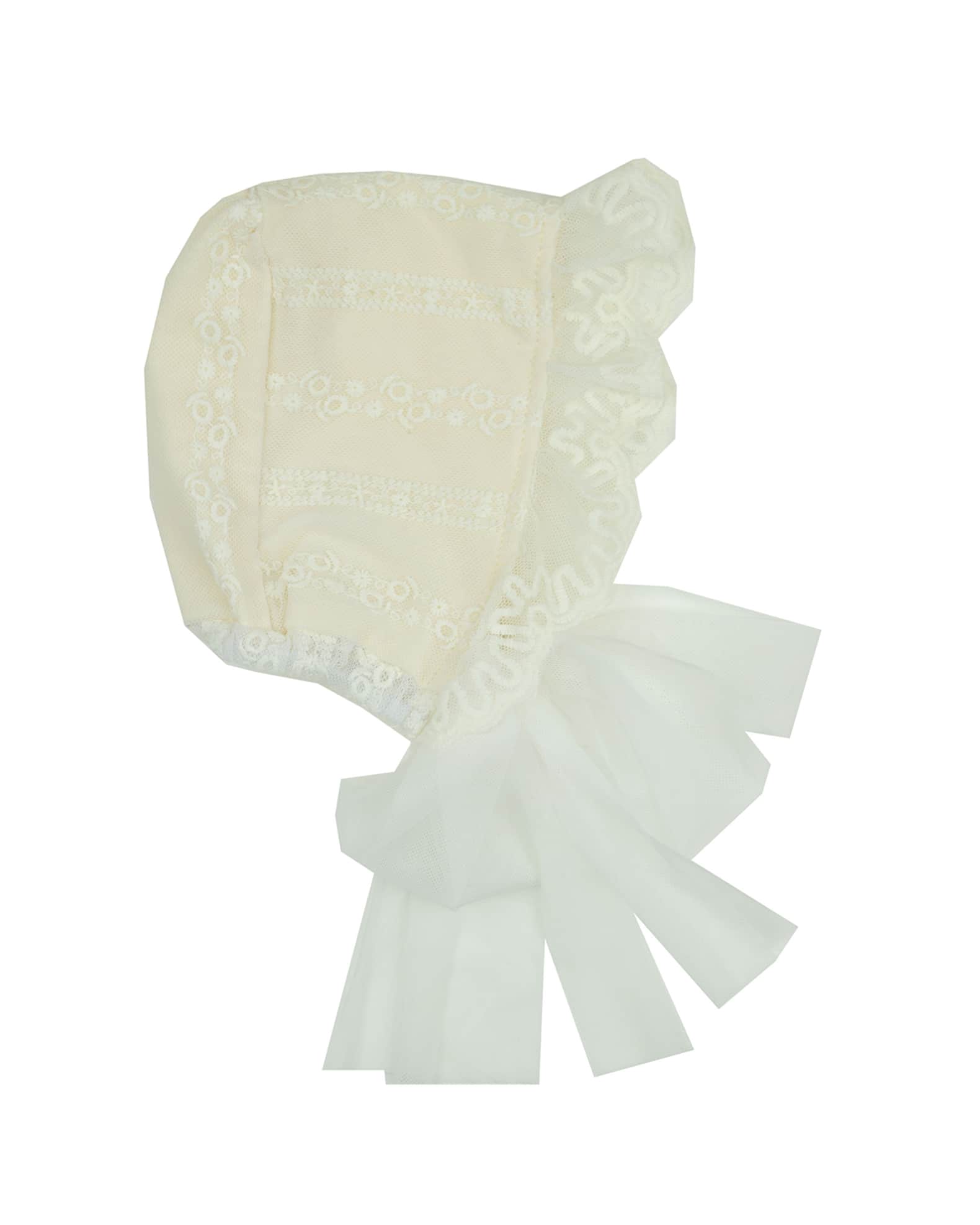 Girl's Mary Catherine Ruffle Lace Nightgown w/ Bonnet, Size 0-3M 1