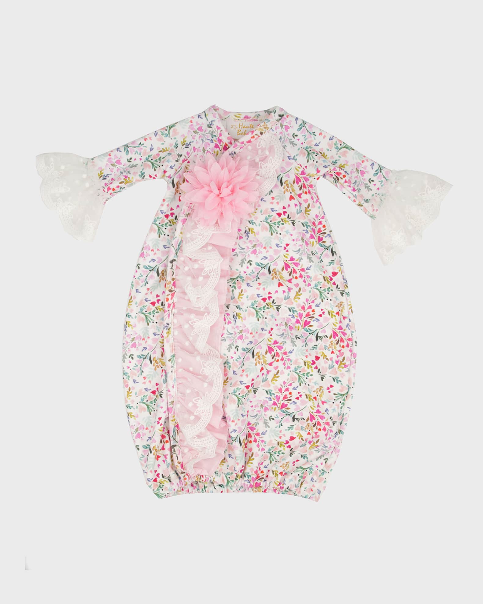 Girl's Pinkalicious Floral Lace Nightgown w/ Headband, Size 0-3M 0