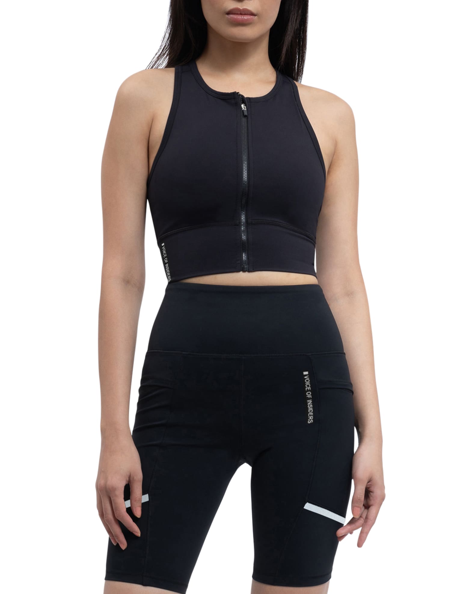 VOICE OF INSIDERS Polygiene Stays Fresh Zip Front Racerback Sports Bra
