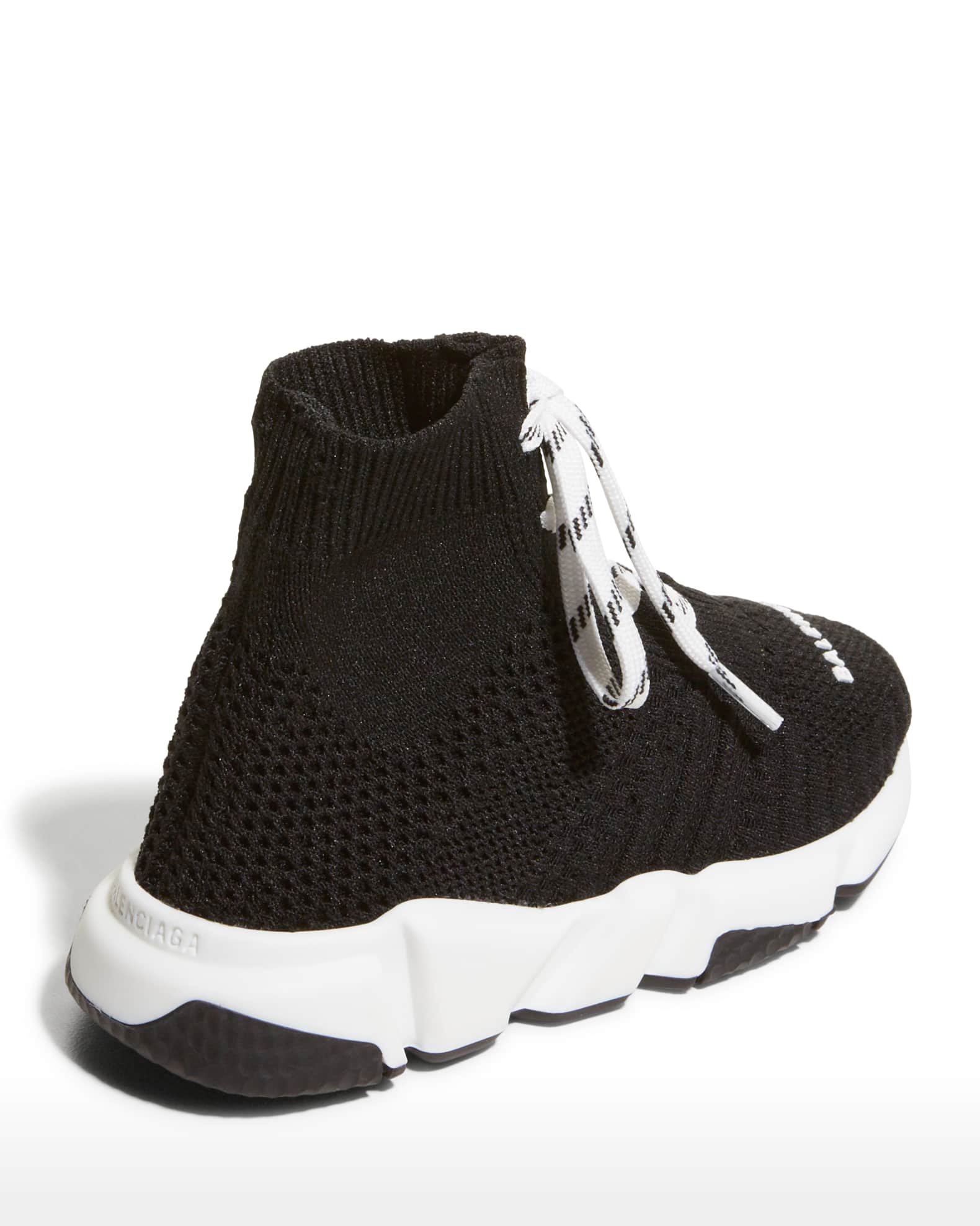 Balenciaga Kid's Speed Lace-Up Sock Sneakers | Neiman Marcus
