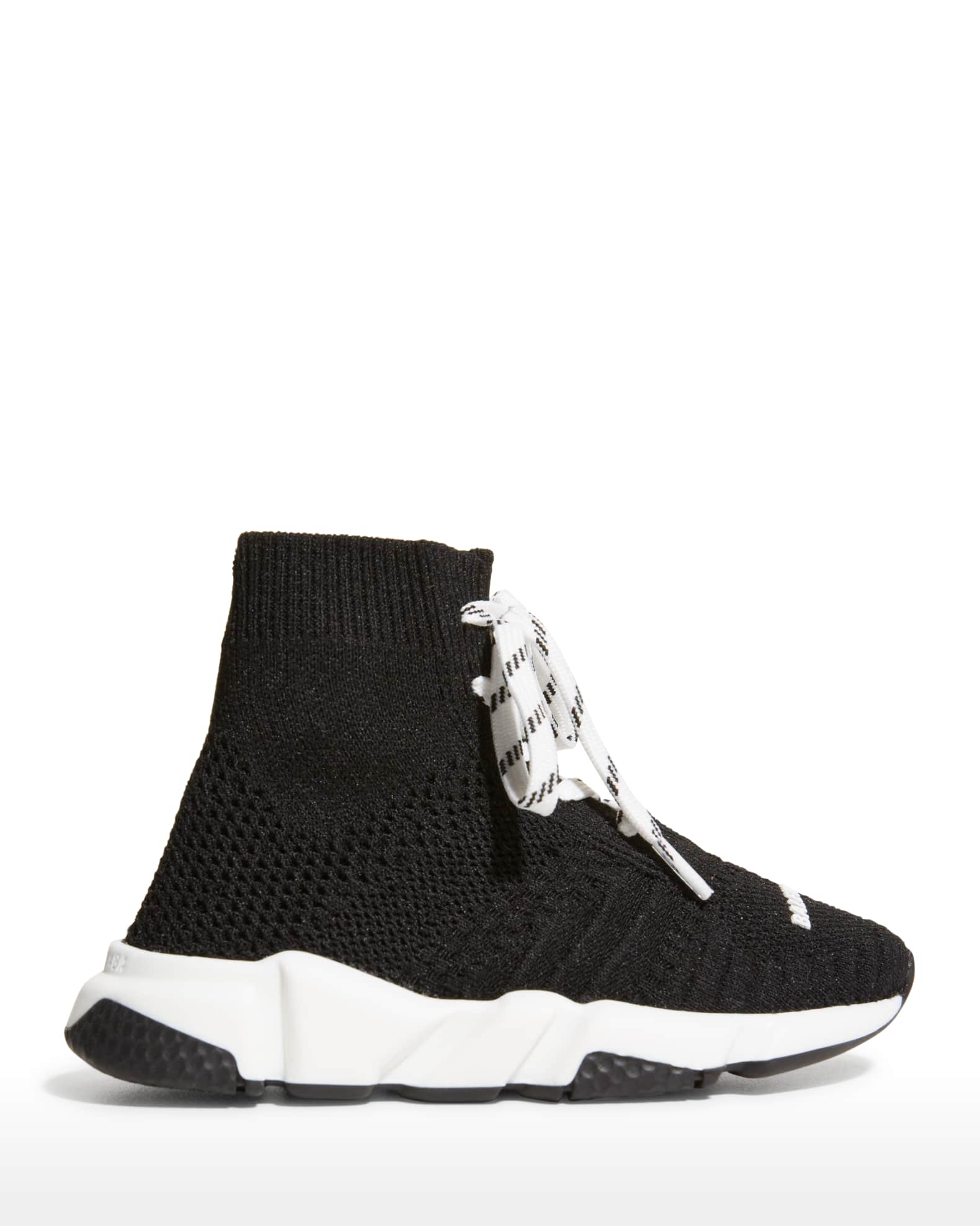 Balenciaga Kid's Speed Lace-Up Sock Sneakers | Neiman Marcus