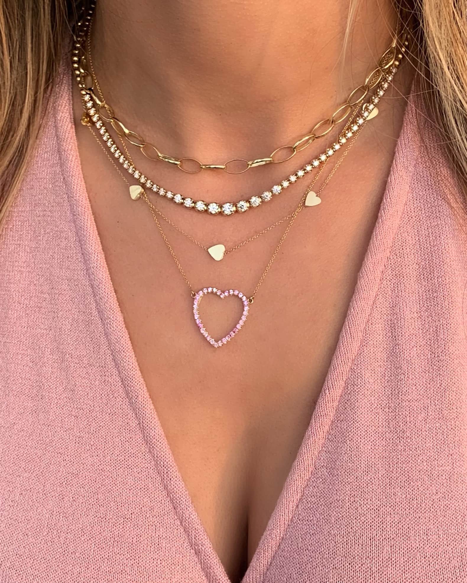 【JENNIFER MEYER】heart-by-the-inch 18-karat gold ネックレス Jennifer Meyer 18k Yellow Gold Hearts by The Inch Necklace