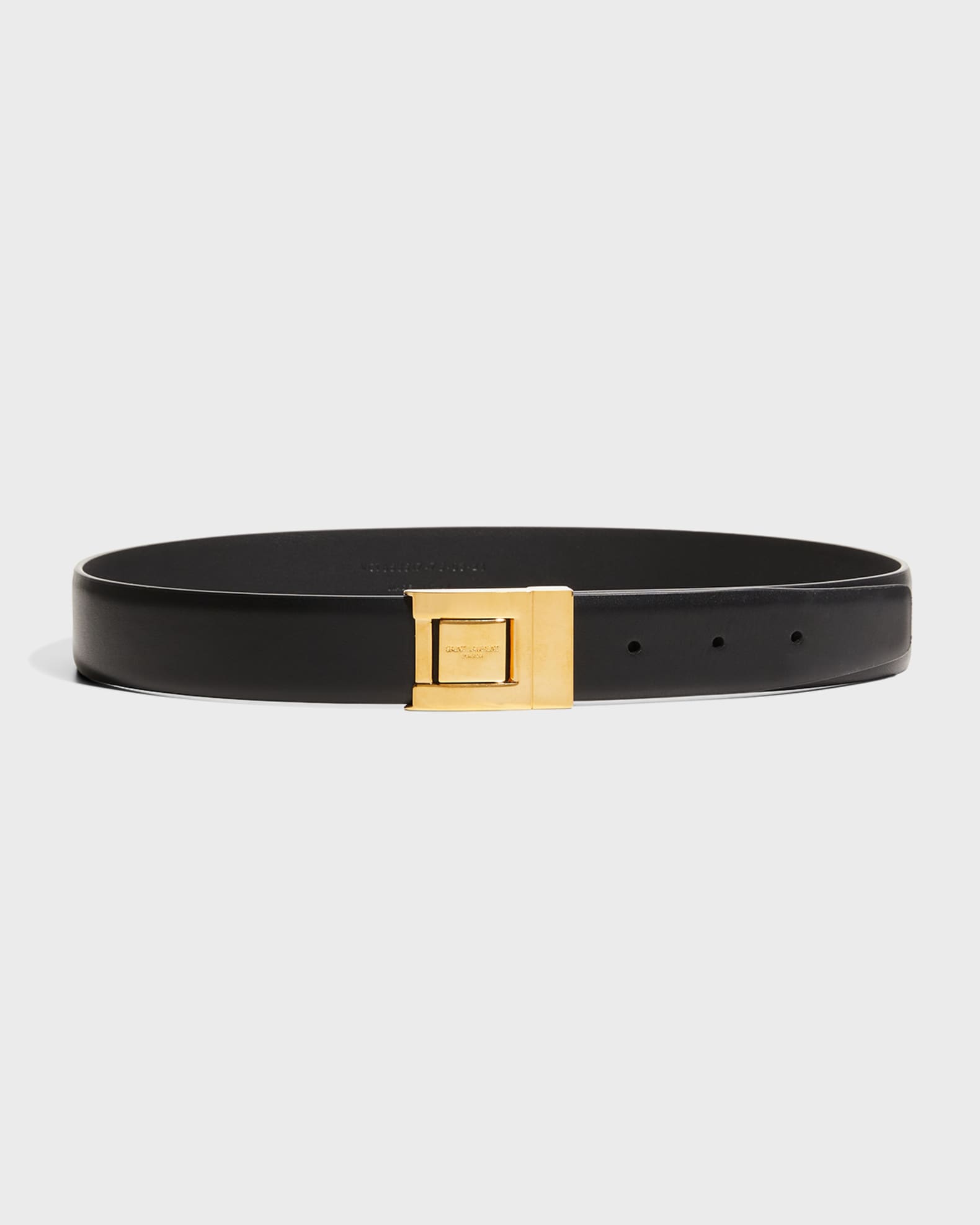 SAINT LAURENT Chain-embellished leather belt