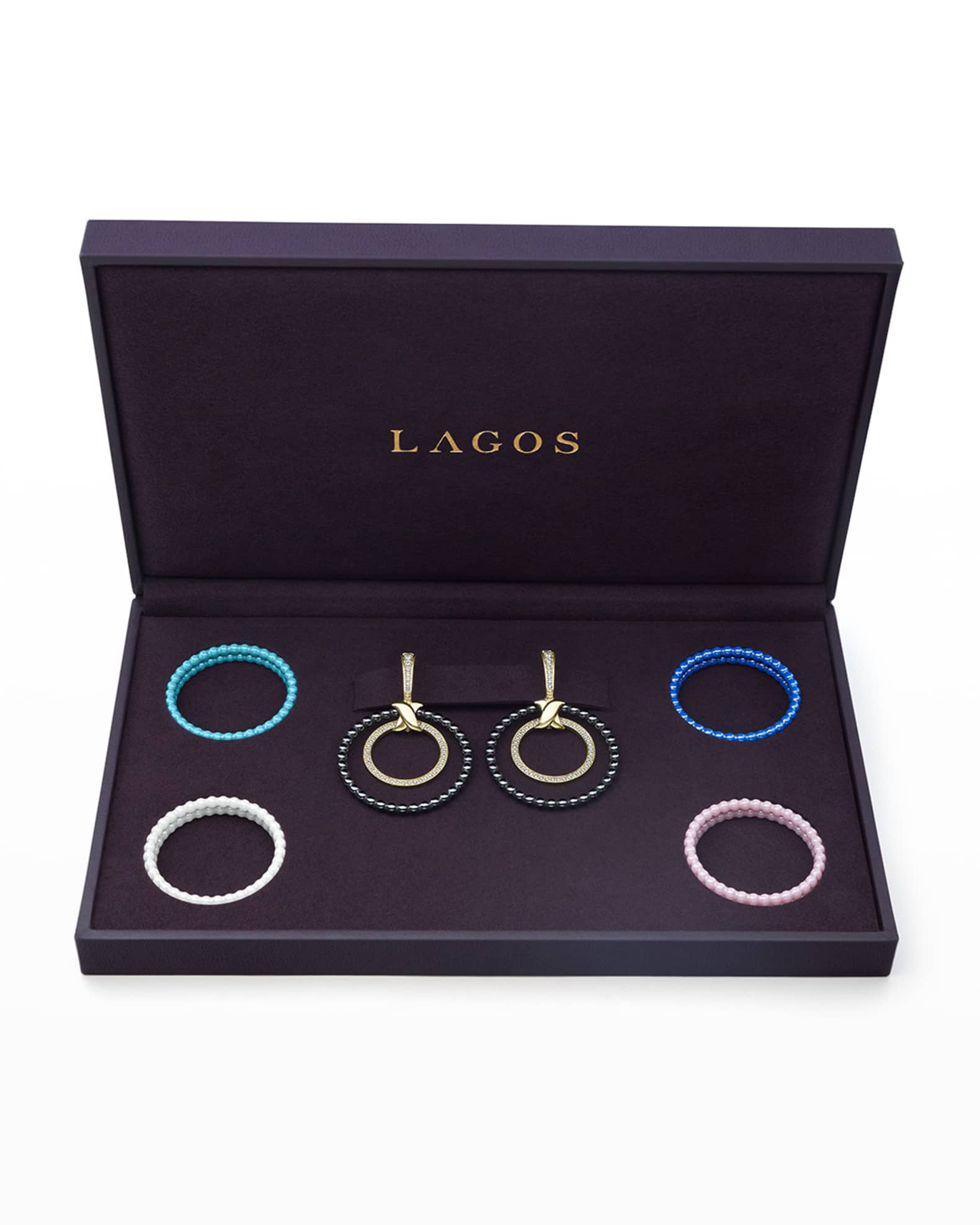 LAGOS Color Switch 18k Diamond and Multi-Ceramic Hoop Earrings | Neiman ...