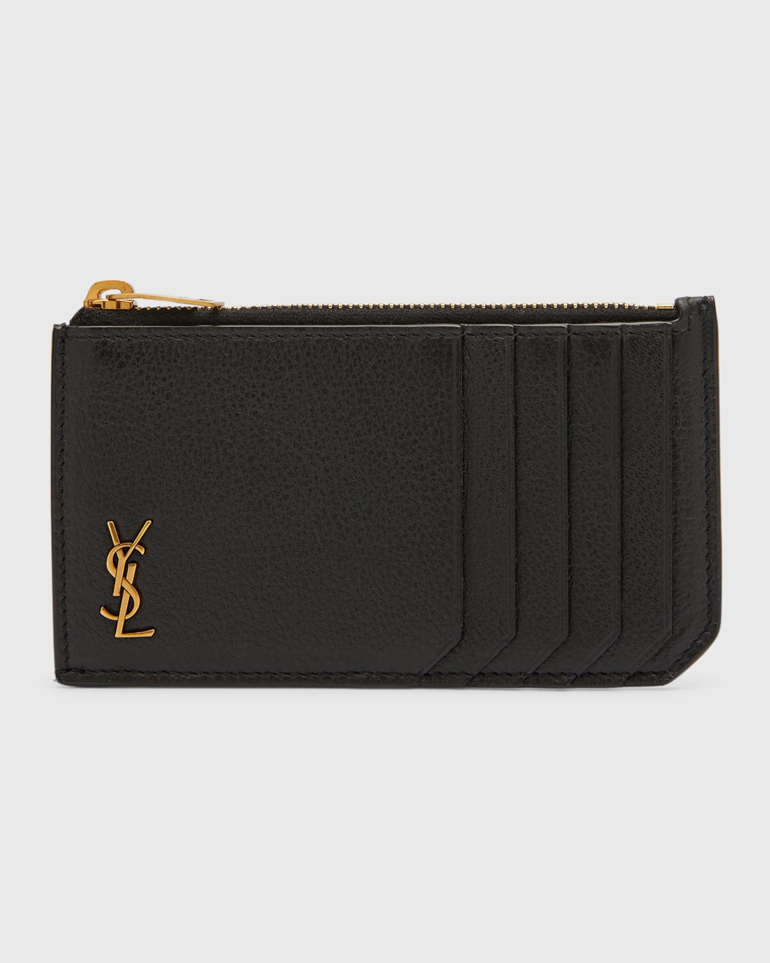 SAINT LAURENT YSL Monogram Tiny Zip Card Case Wallet Wishupon