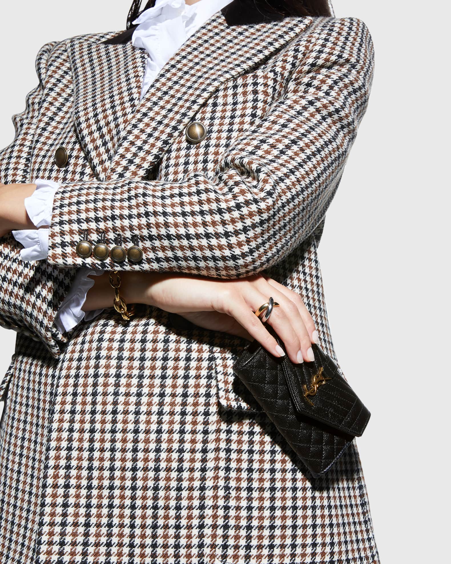 Saint Laurent Envelope Small YSL Flap Wallet in Grained