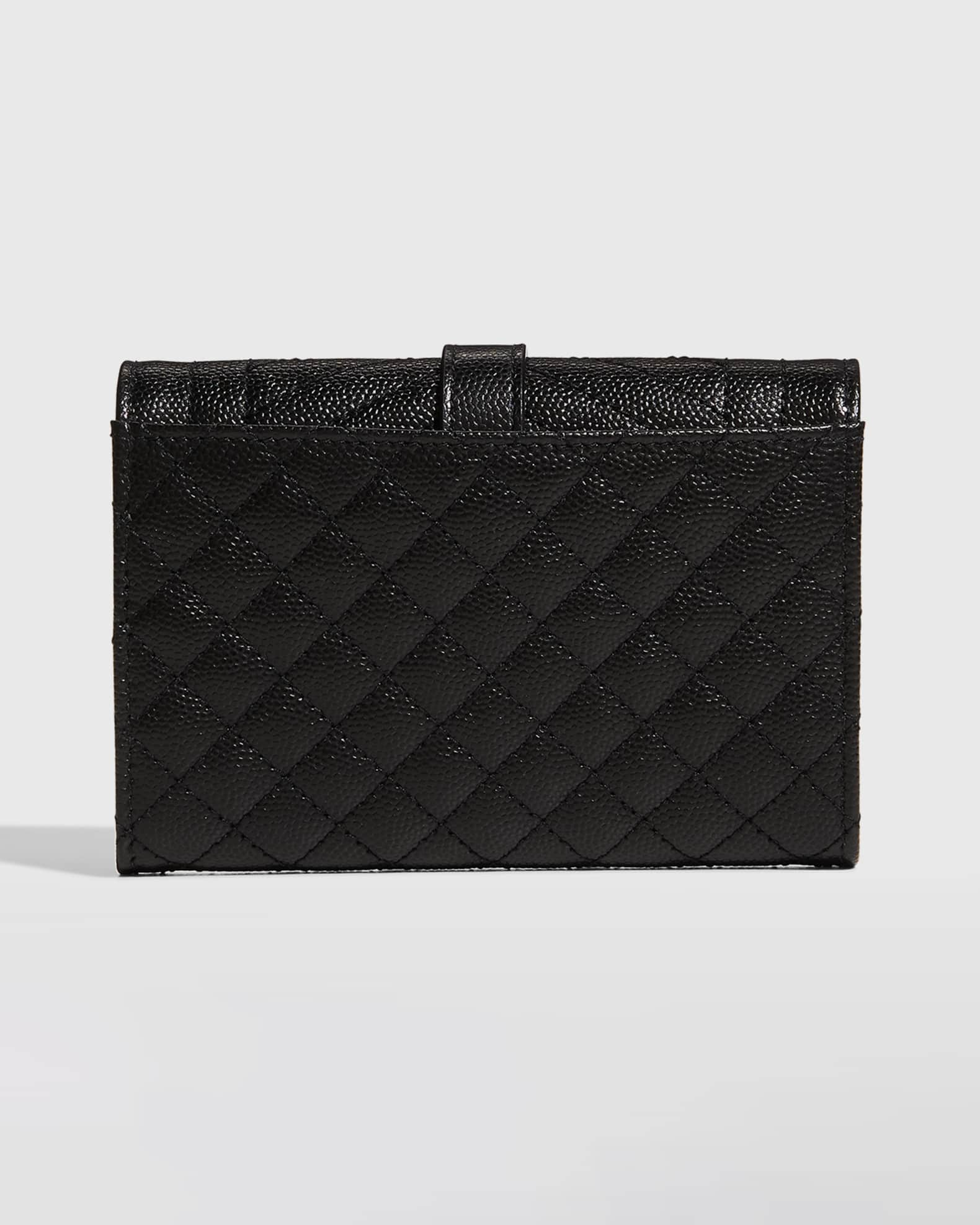 Saint Laurent Small Quilted YSL Envelope Wallet | Neiman Marcus