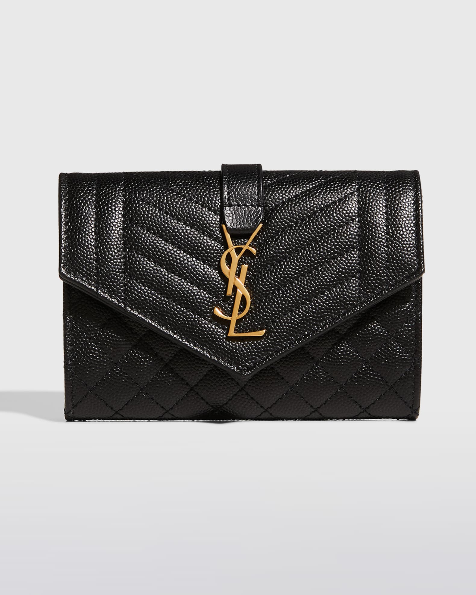 Small Quilted YSL Envelope Wallet