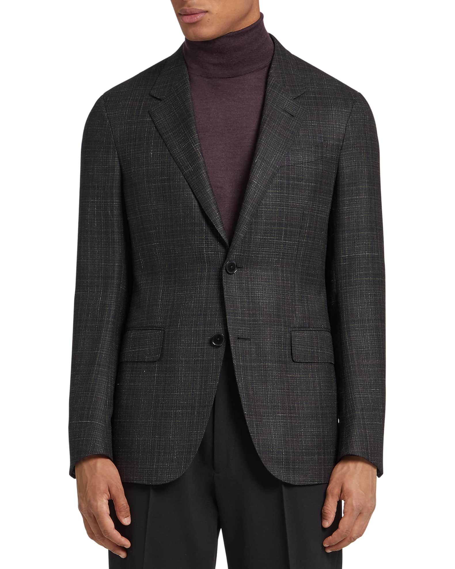 Ermenegildo Zegna Men's Plaid WoolBlend Sport Jacket Neiman Marcus