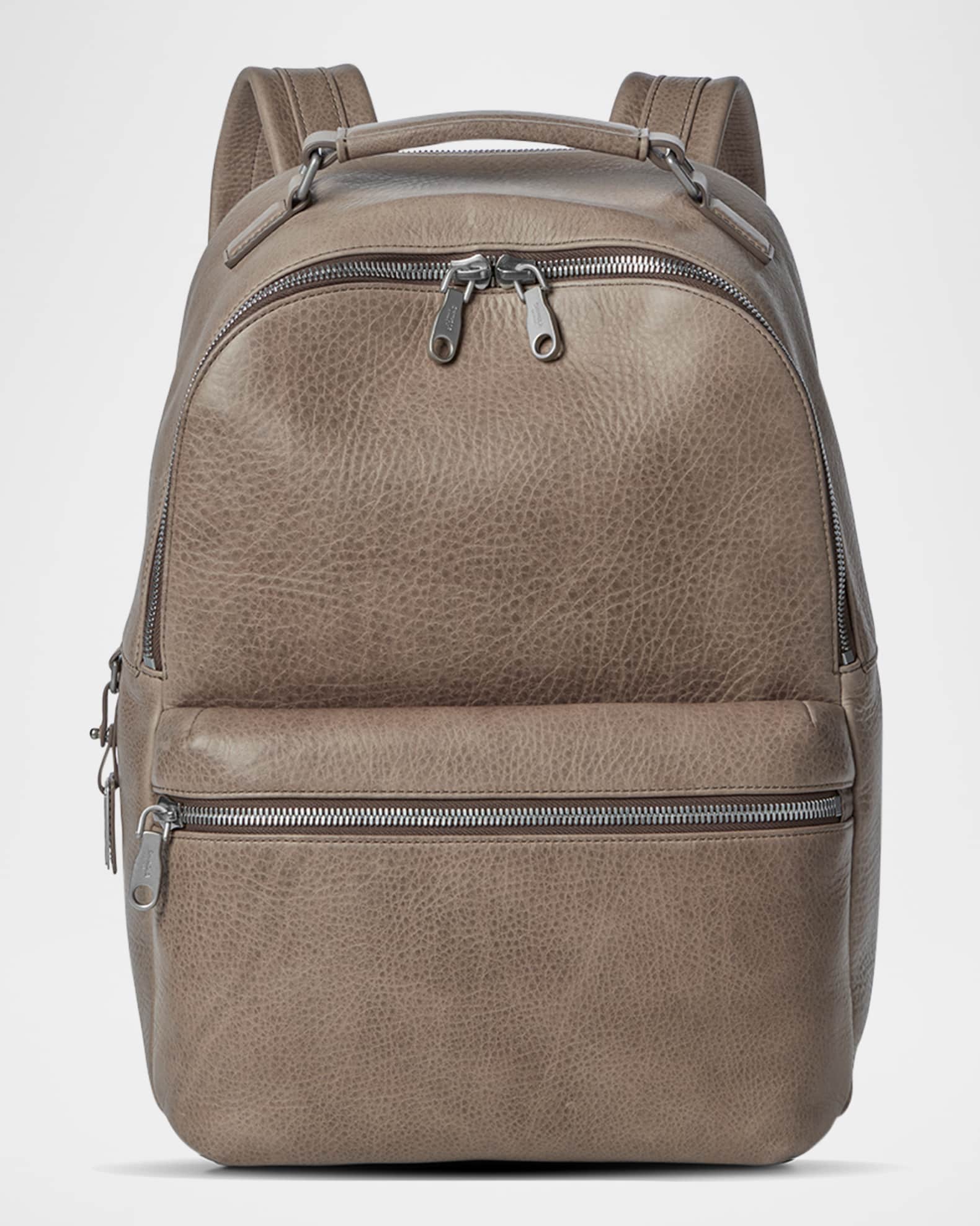 Men's Runwell Grained Leather Backpack 0