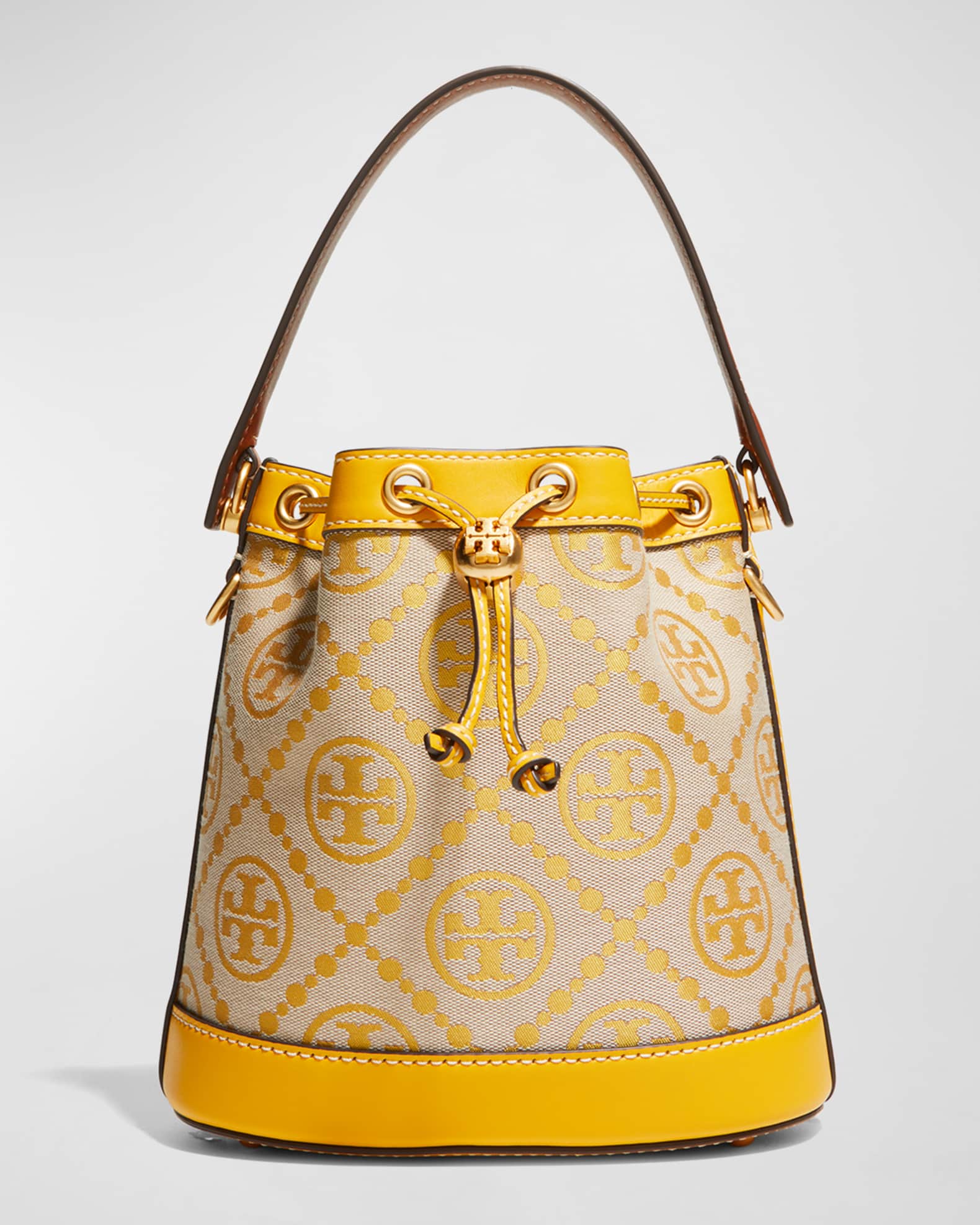t monogram chenille mini bucket bag