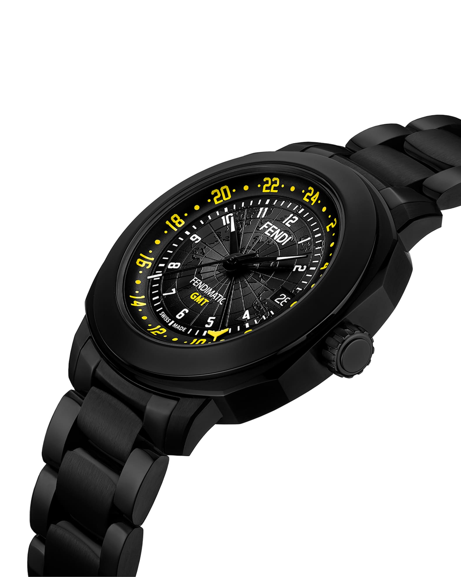 FENDI ブラック アナログ時計 Fendi Men's 42mm Selleria World Bracelet Watch | Neiman Marcus