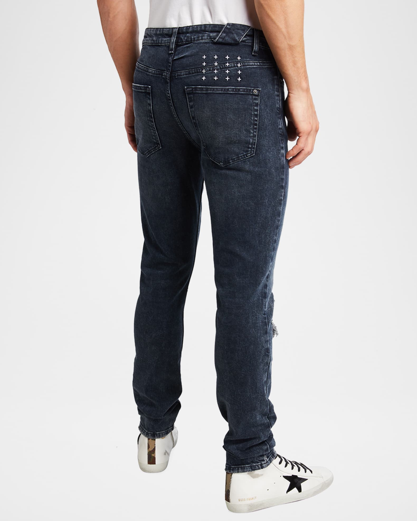 Men's Chitch Slashed Slim-Fit Jeans 1