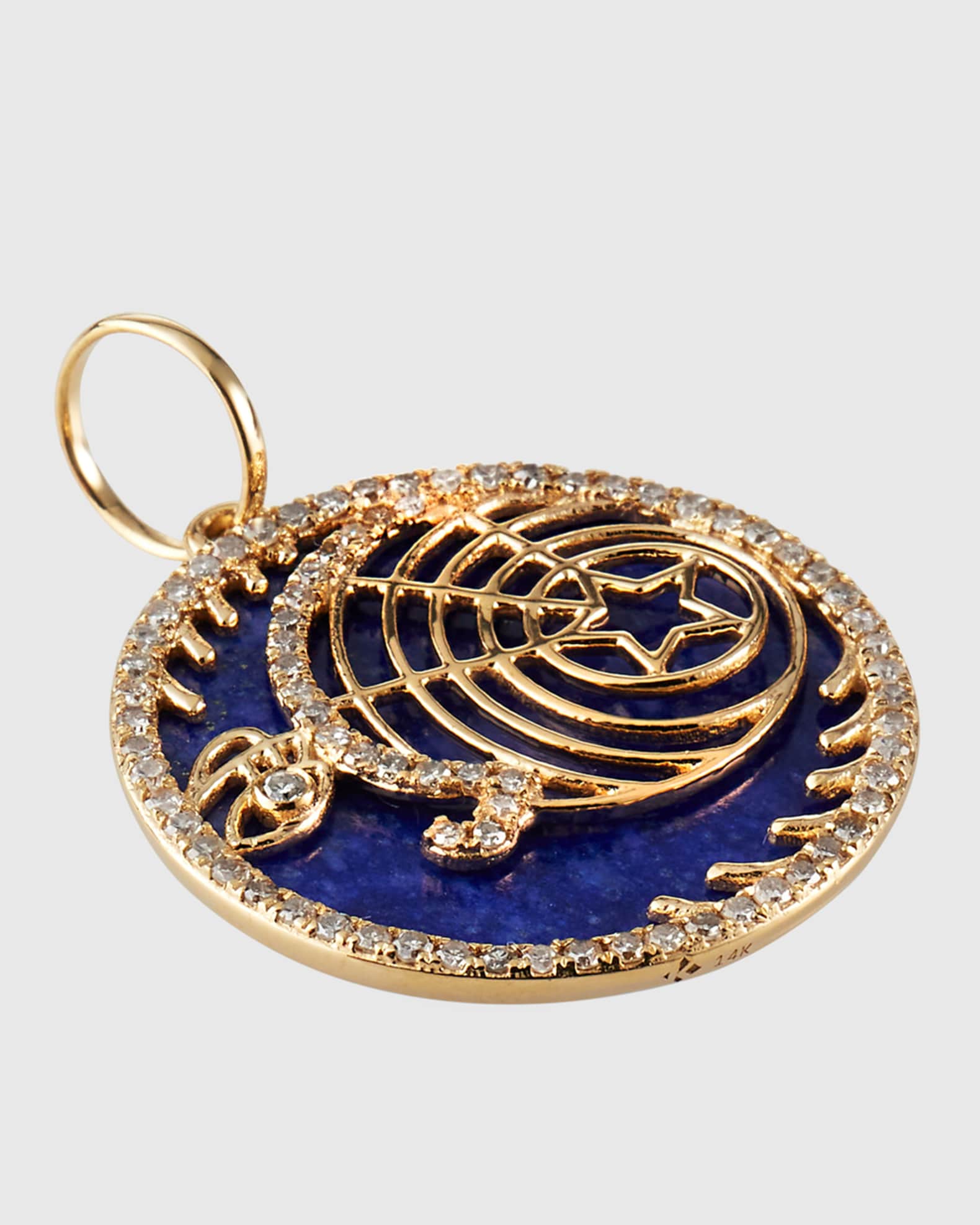 Celstial Lapis Crescent Moon and Star Pendant 1