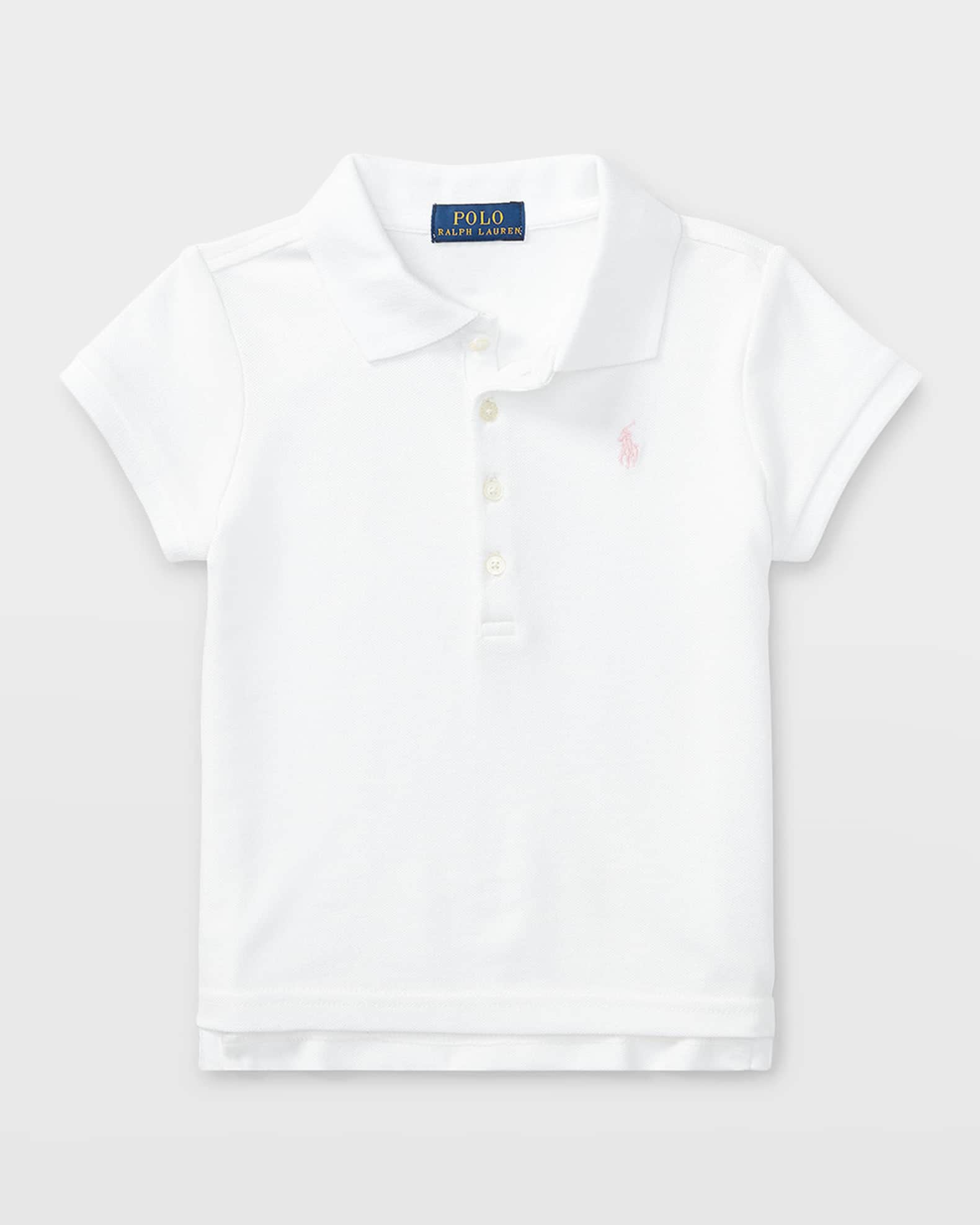 Girl's Logo Embroidered Short-Sleeve Polo Shirt, Size 2-4 0