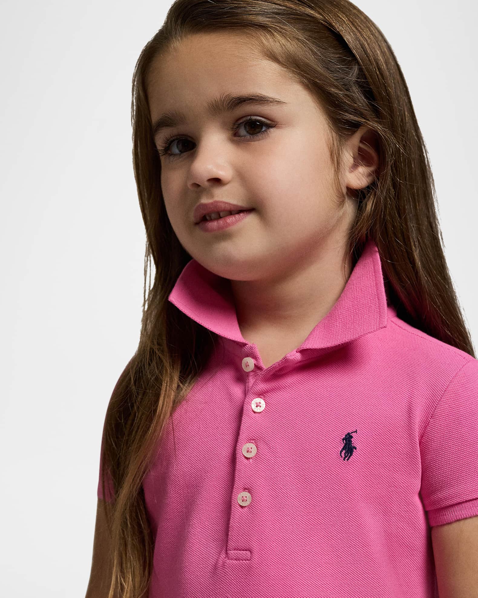 Ralph Lauren Childrenswear Girl's Stretch Cotton Mesh Polo