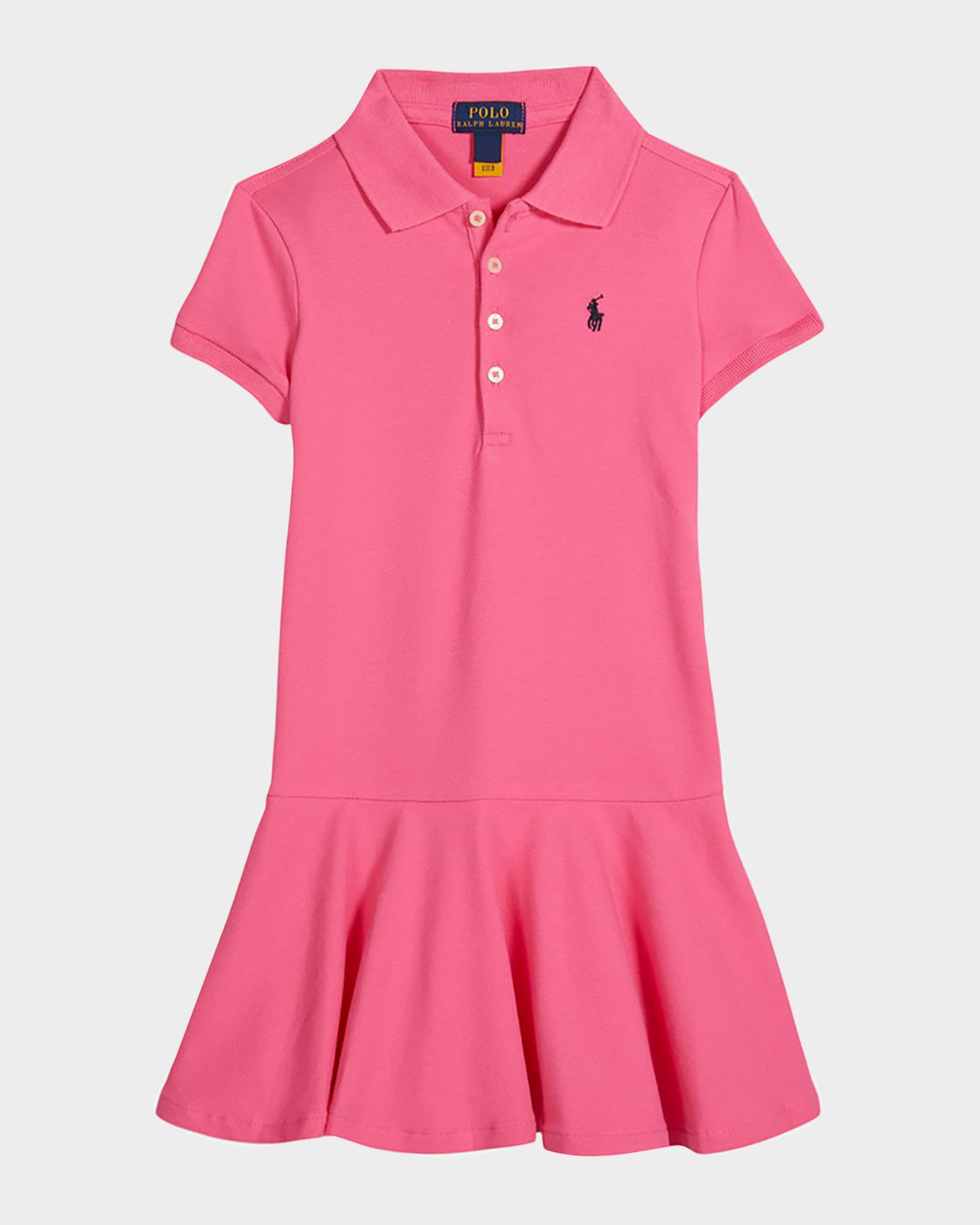 Girl's Stretch Cotton Mesh Polo Dress 0