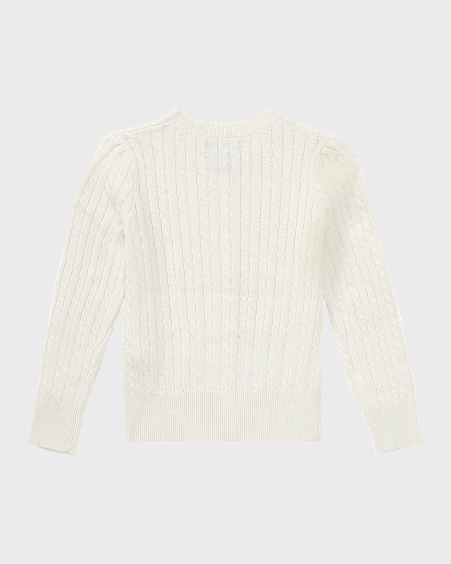 Girl's Cable-Knit Ribbed Cardigan, Size 2-6X 1