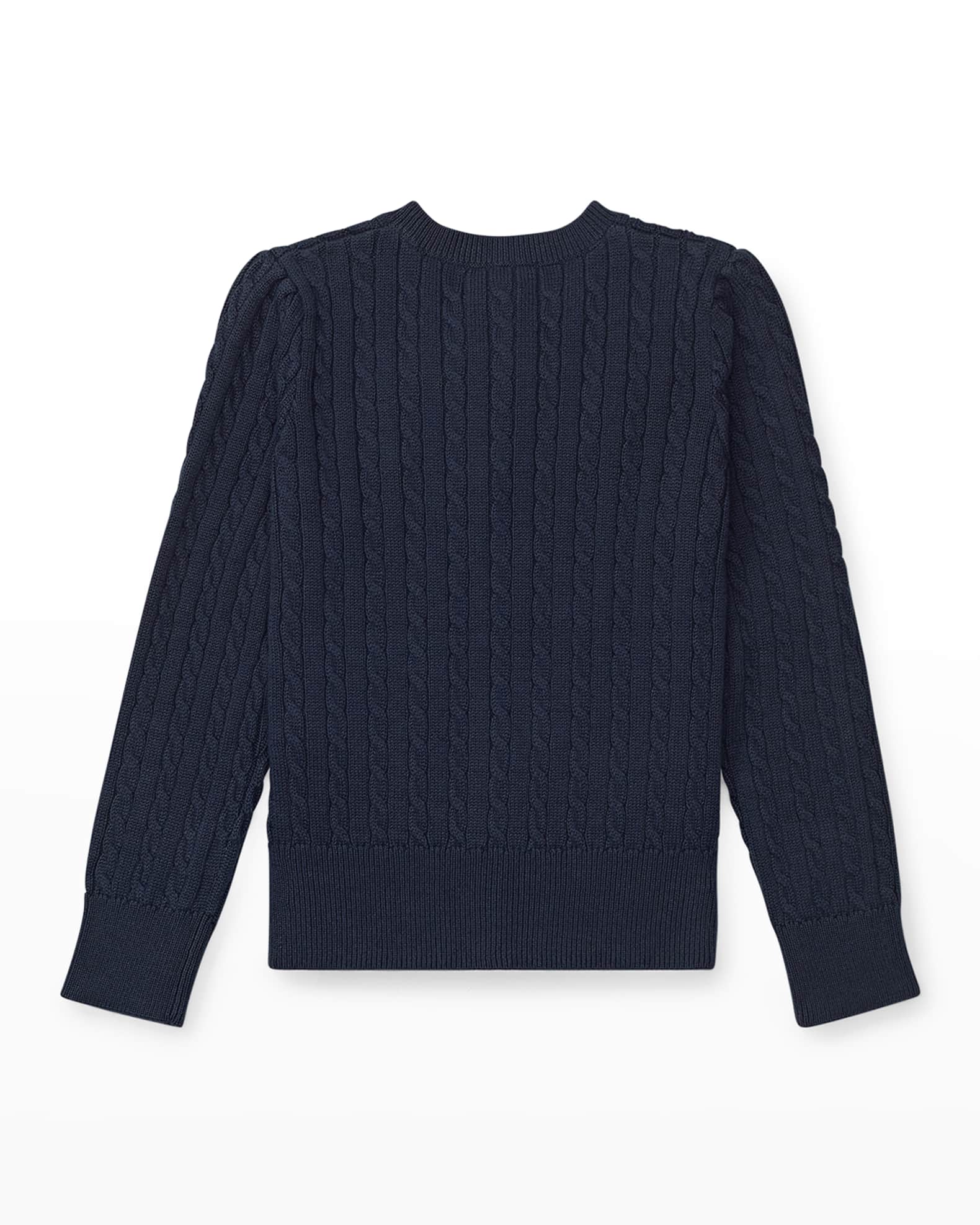 Girl's Cable-Knit Ribbed Cardigan 1