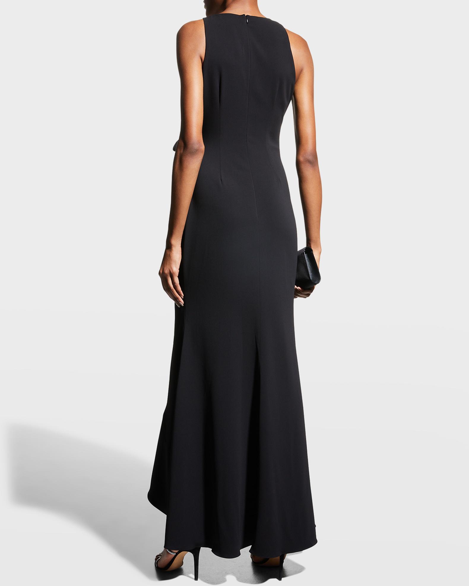 badgley mischka asymmetrical dress Collection Odessa Asymmetric Ruffle-Skirt Crepe Gown BabyToddlerBFCM Size:AU 4 Sexy Red High Slit Ruffle gown What really turns heads