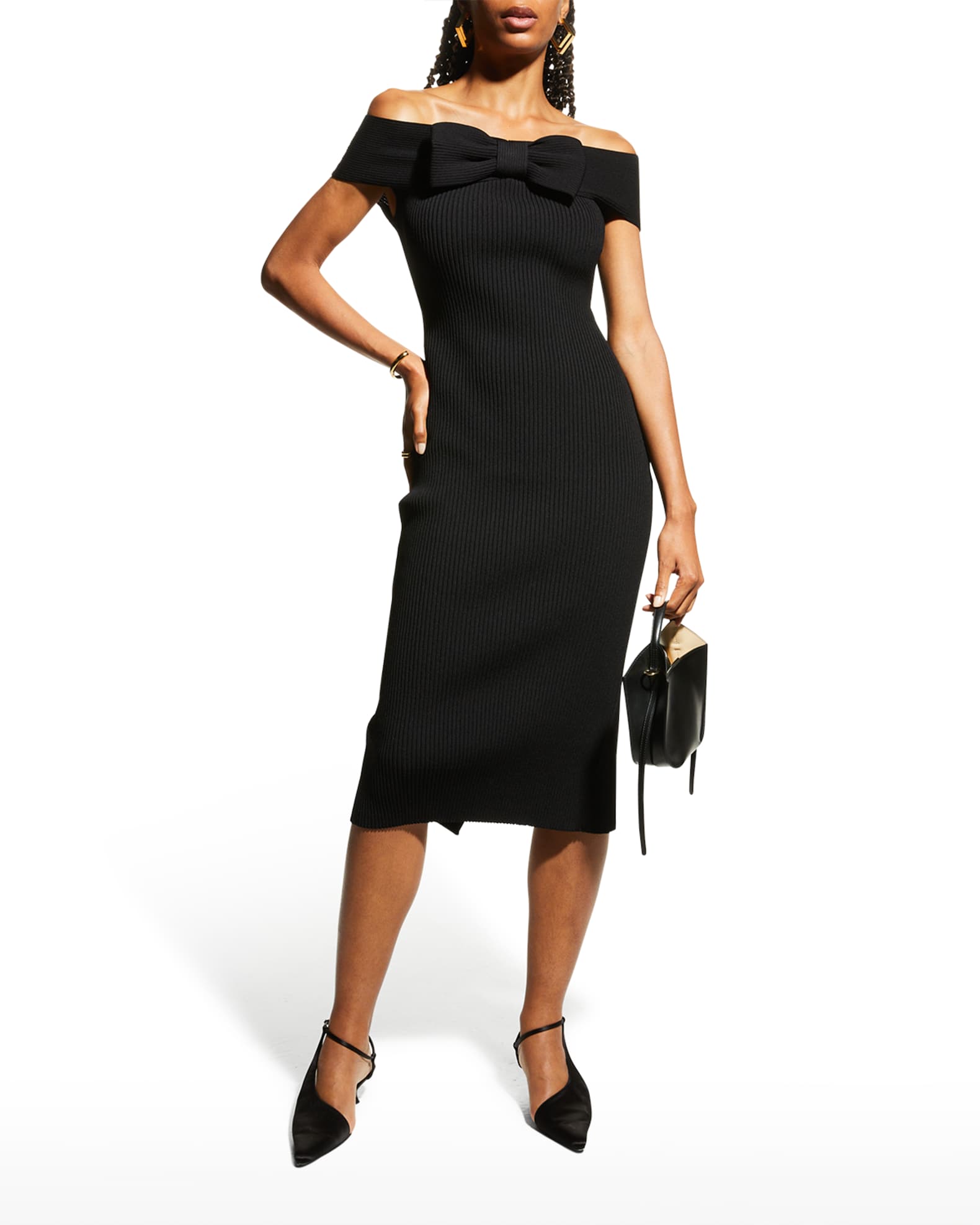 carolina herrera off the shoulder dress