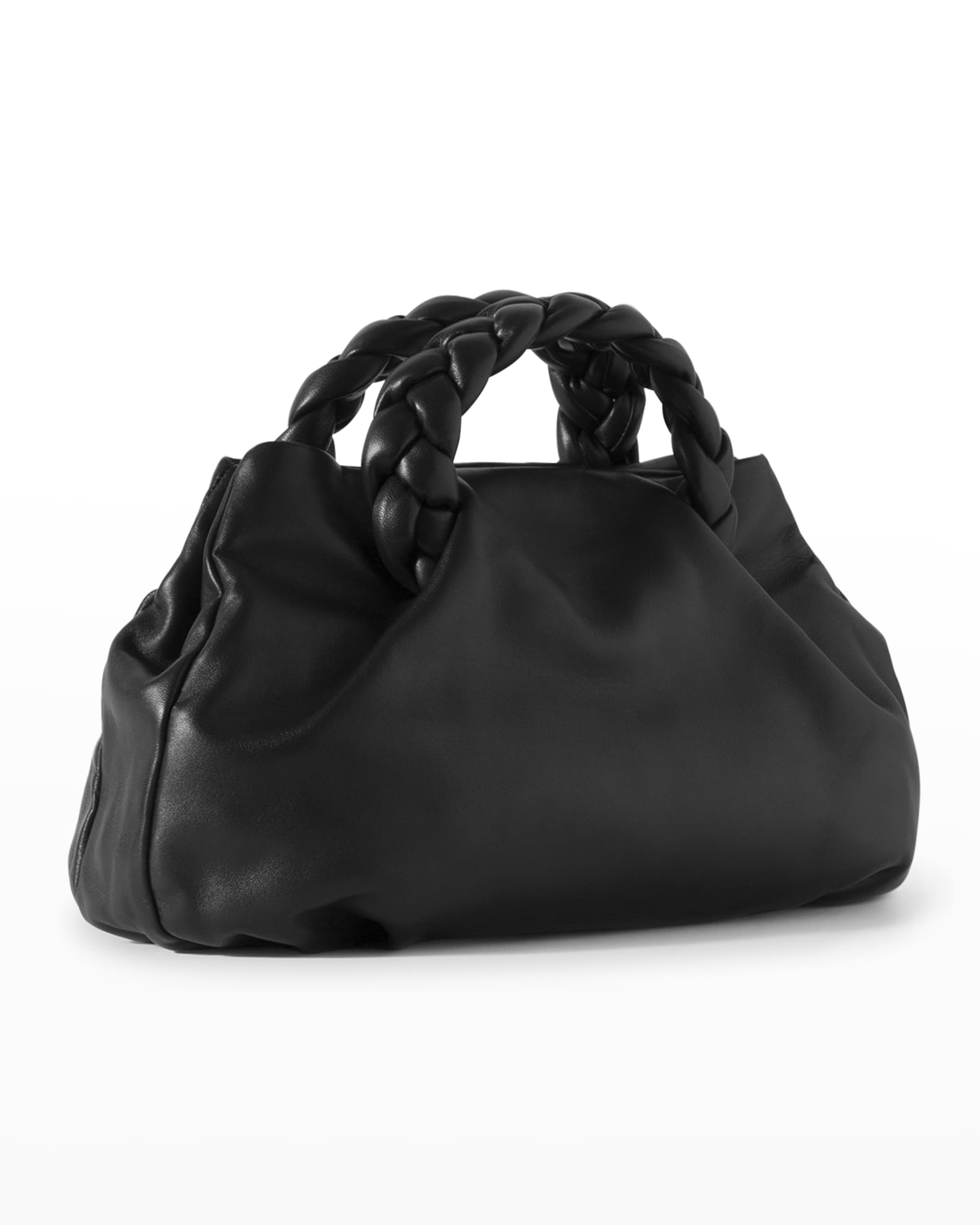 HEREU Bombon Large Braided Top-Handle Satchel Bag, Black | Neiman Marcus