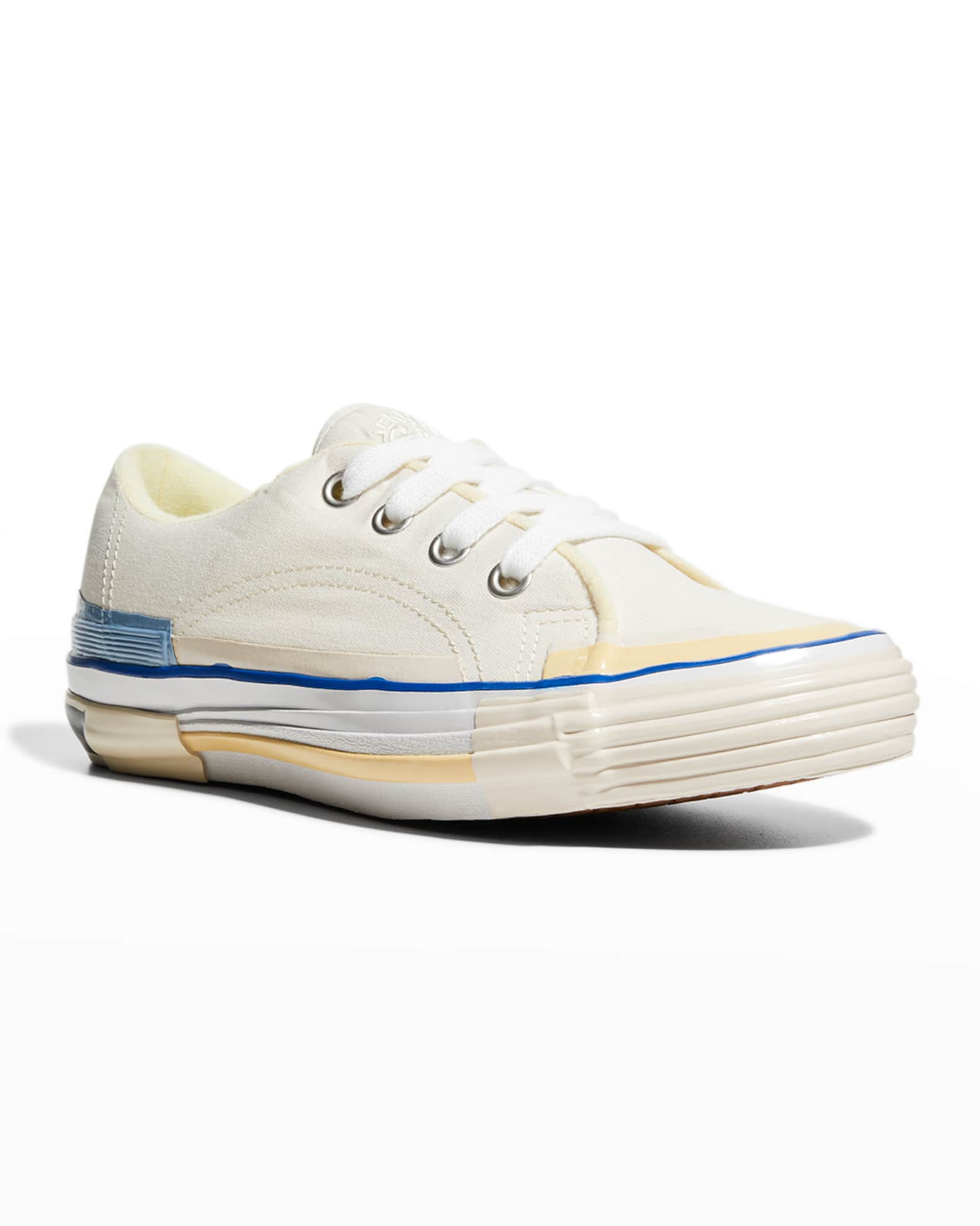 Lanvin Men's Vulcanized Logo Canvas LowTop Sneakers Neiman Marcus