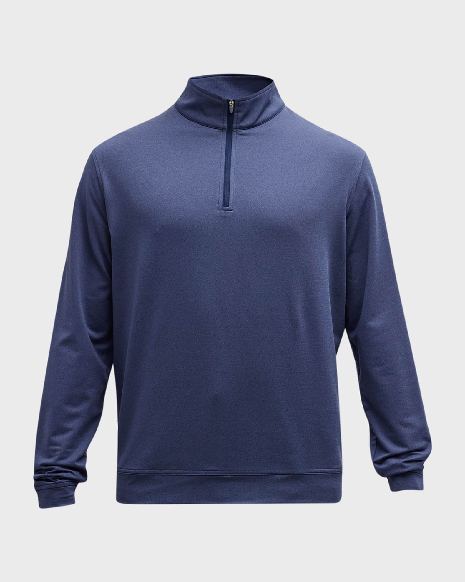 Peter Millar Perth Melange Performance Quarter Zip Navy S