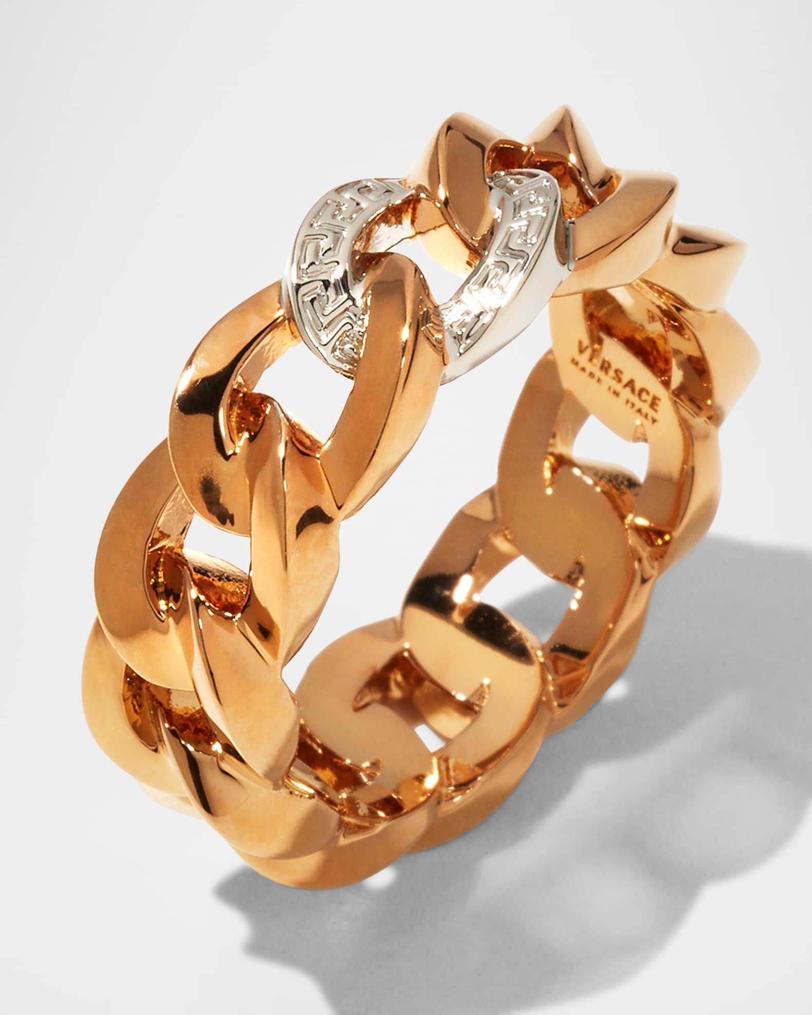 Versace Men's Greca Chain Link Ring | Neiman Marcus