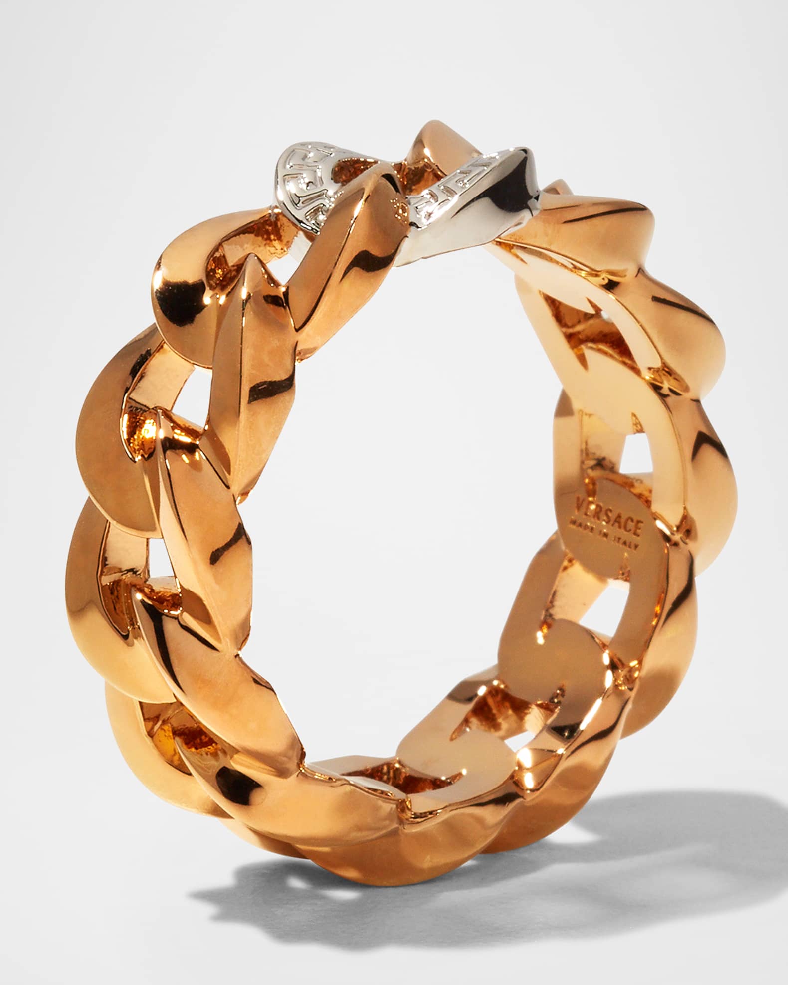 Versace Men's Greca Chain Link Ring | Neiman Marcus