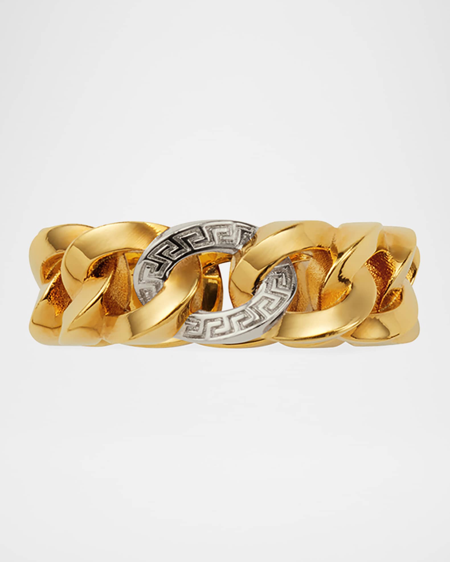 Versace Men's Greca Chain Link Ring | Neiman Marcus