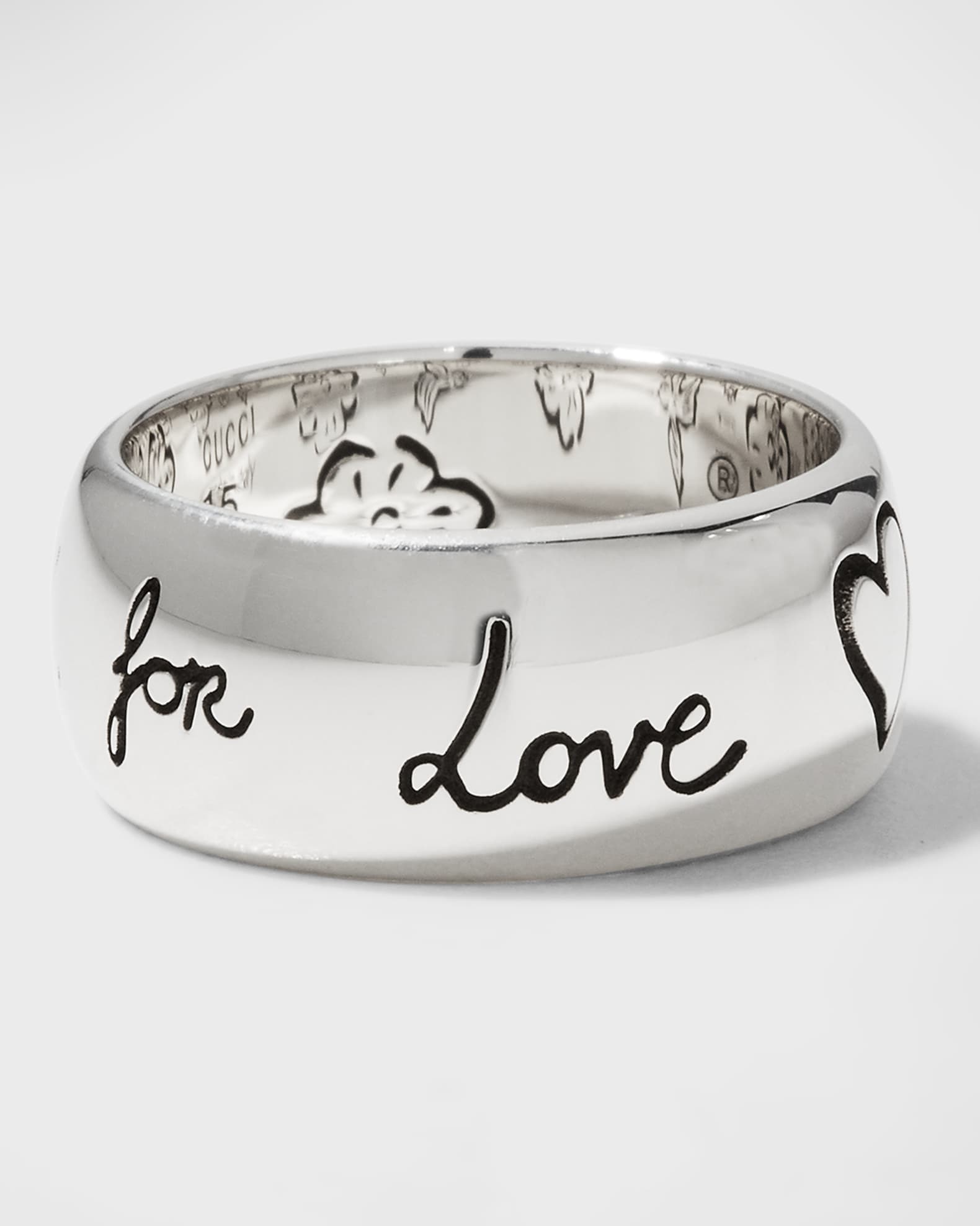Gucci Blind for Love 9mm Sterling Silver Band Ring Neiman Marcus