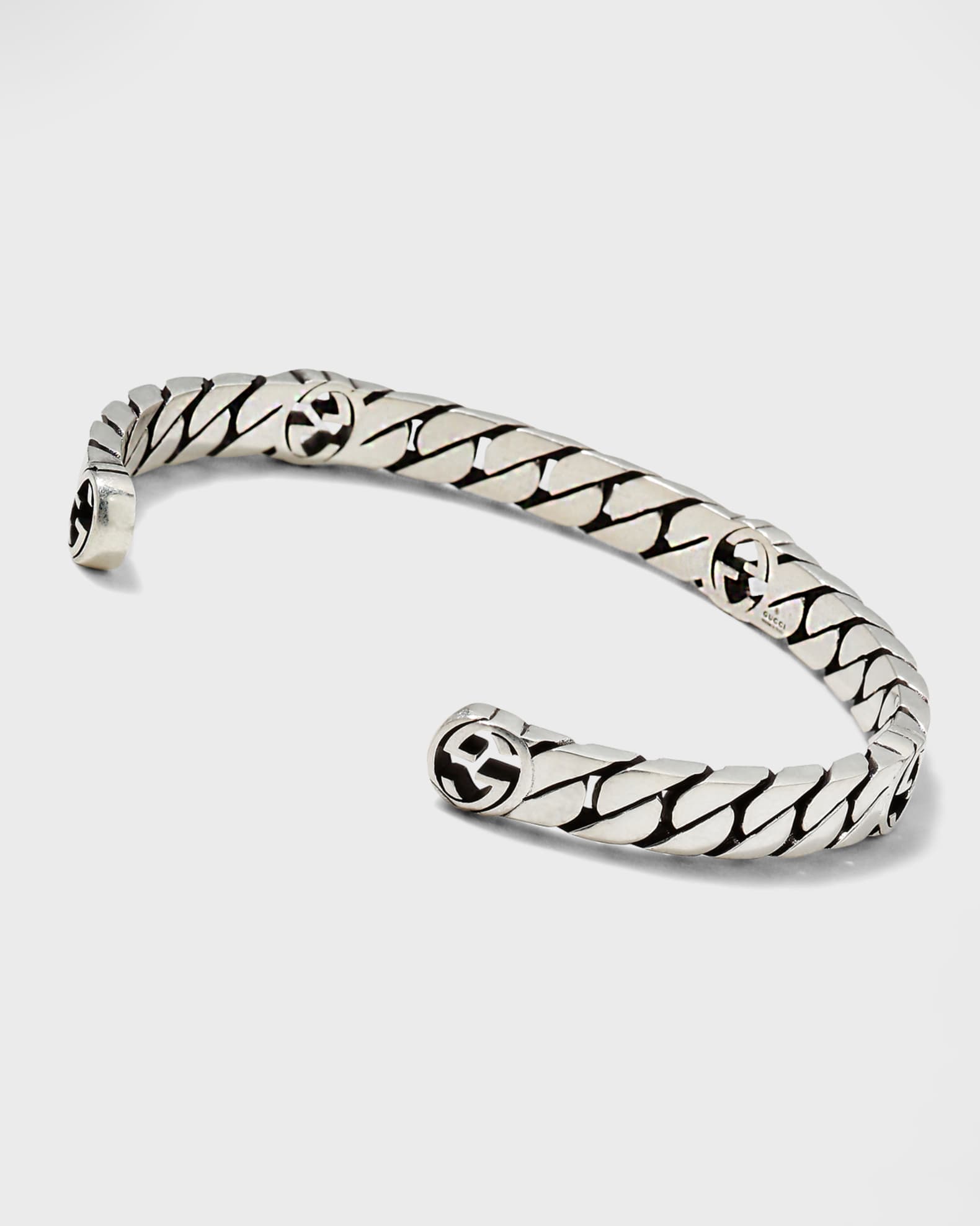 Gucci InterlockingG 6mm Cuff Bracelet, Size Medium Neiman Marcus