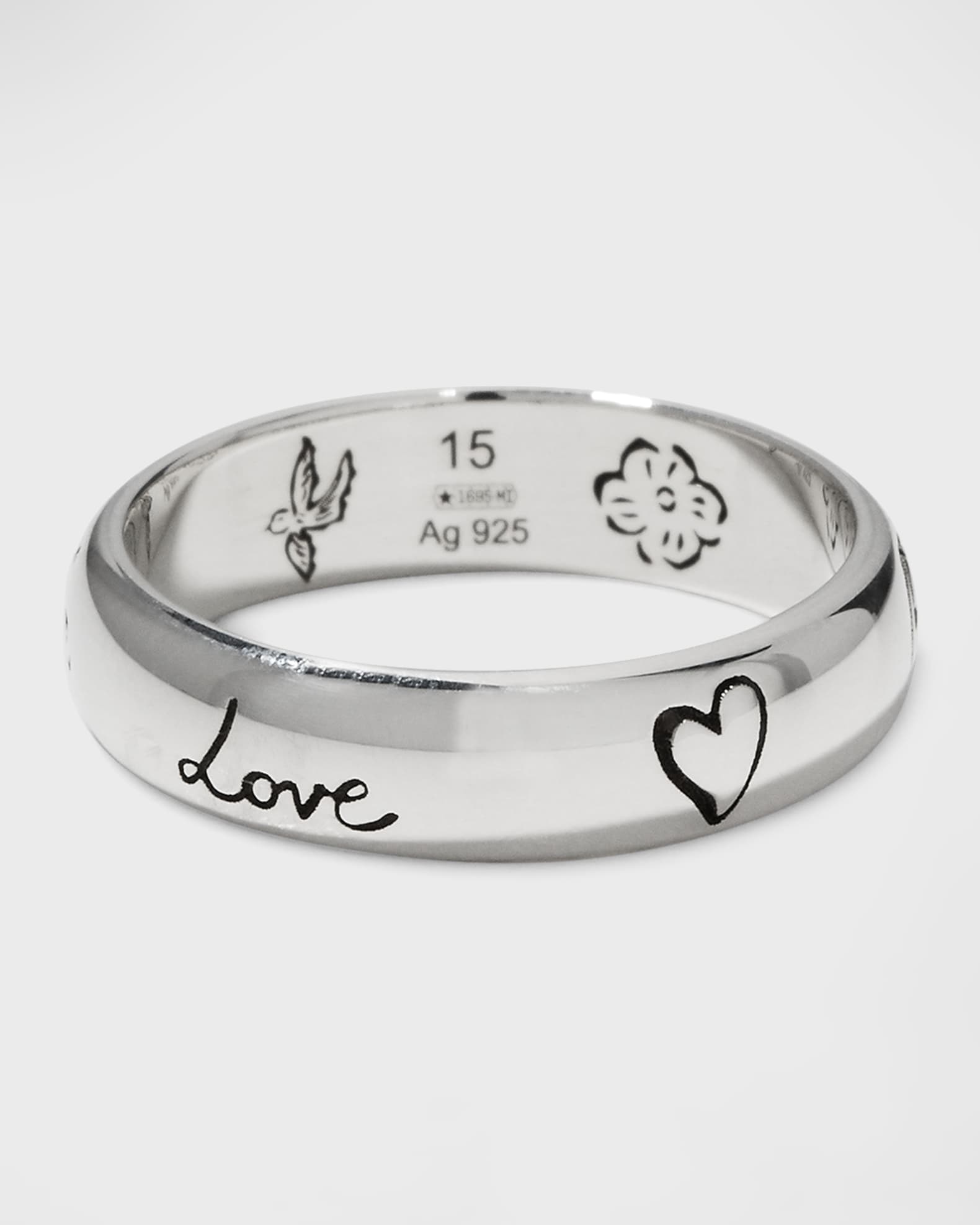 Blind for Love 5mm Sterling Silver Band Ring