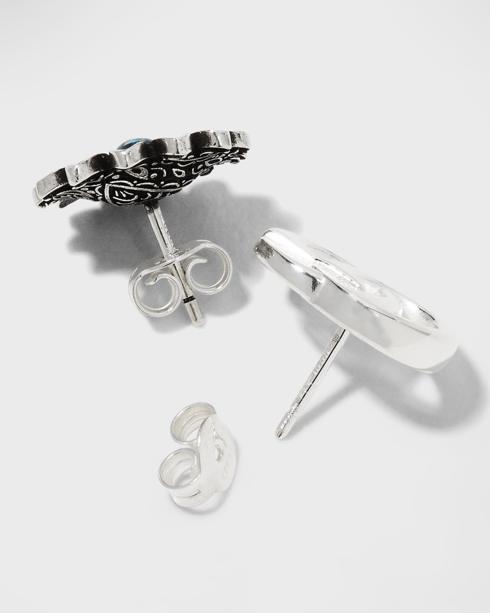 GG Marmont & Flower Mismatched Sterling Silver Stud Earrings