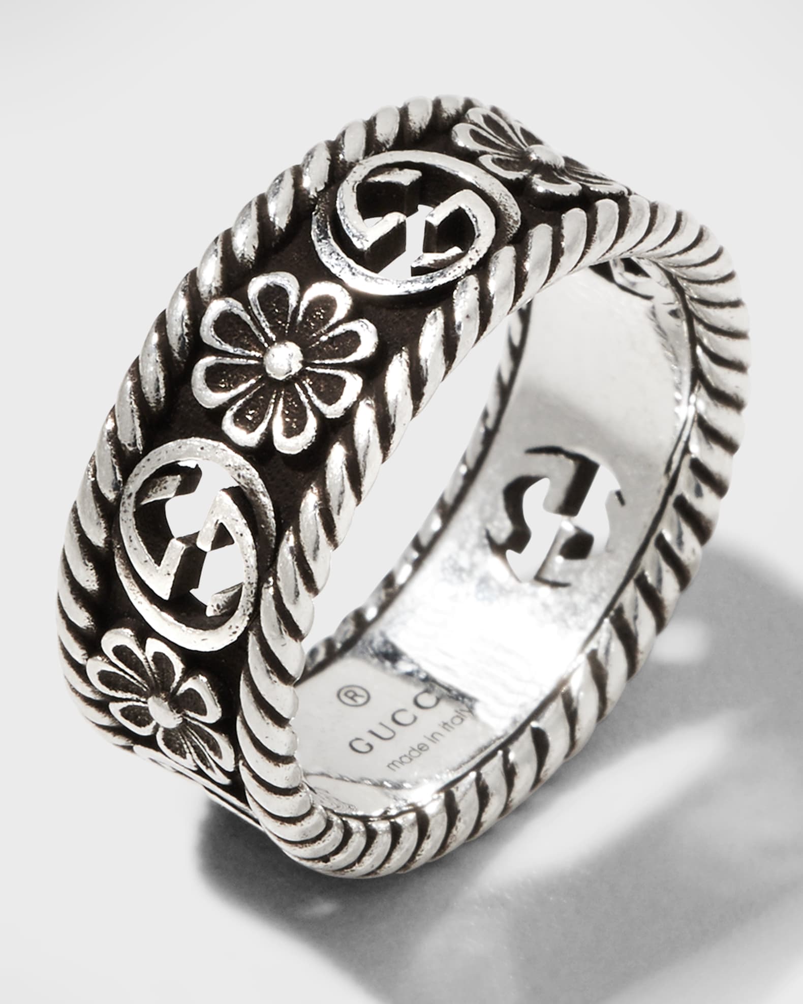 限定アウトレットセール：通販 Gucci Sterling Silver GG Flower Ring | Neiman Marcus アクセサリー