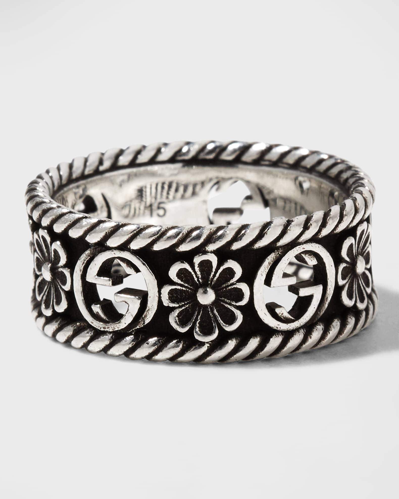 Gucci Sterling Silver GG Flower Ring | Neiman Marcus Gucci Sterling Silver GG Flower Ring | Neiman Marcus