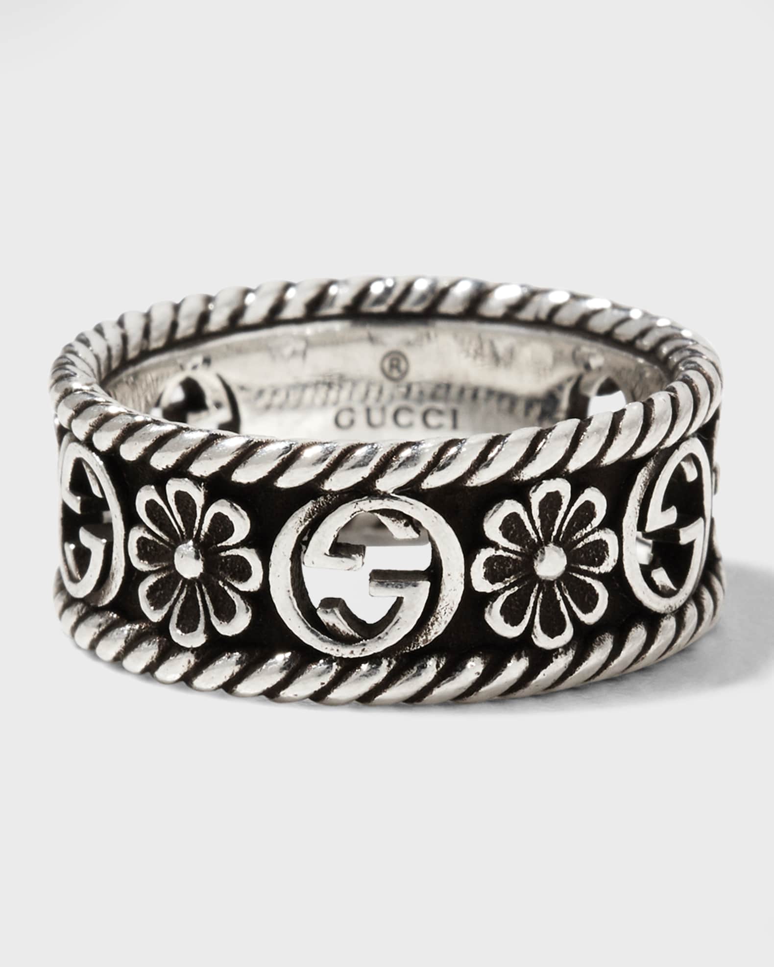Sympton Reorganiseren katoen Gucci Sterling Silver GG Flower Ring | Neiman Marcus