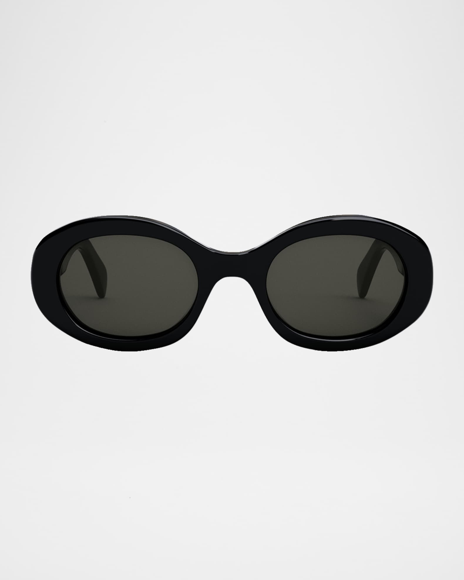 Celine Triomphe Logo Oval Acetate Sunglasses | Neiman Marcus