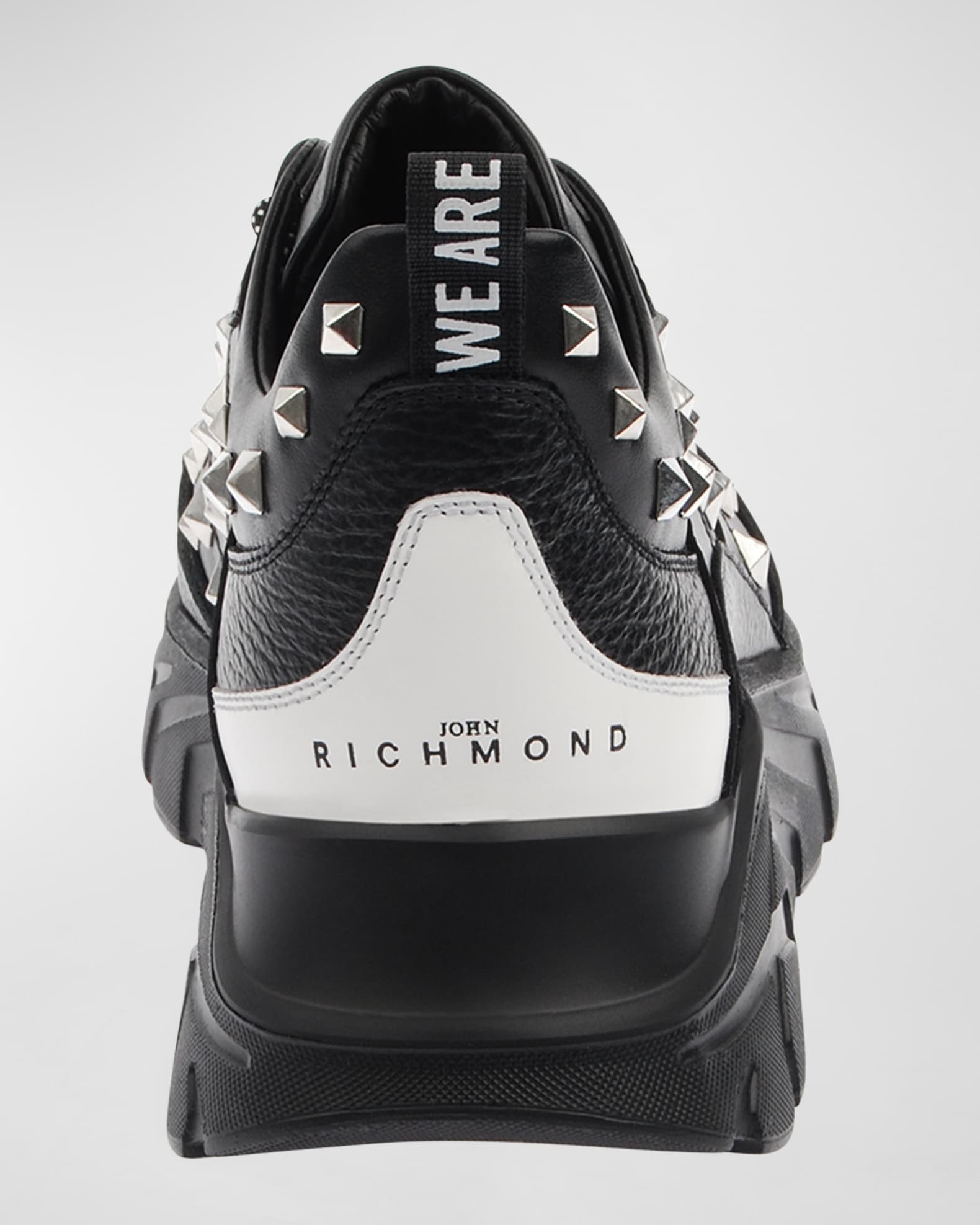 John Richmond Men's Studded Leather Chunky Sneakers | Neiman Marcus