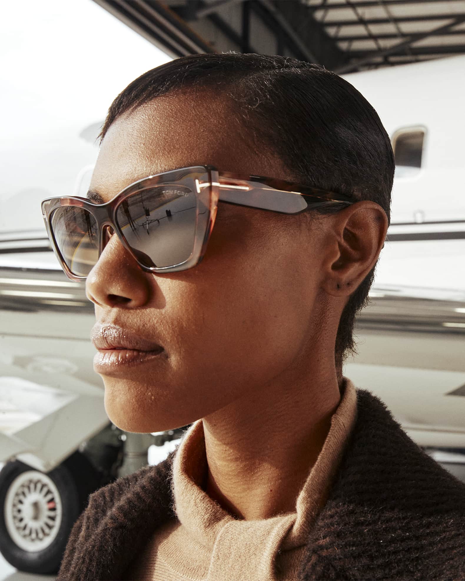 TOM FORD Wyatt Plastic CatEye Sunglasses Neiman Marcus