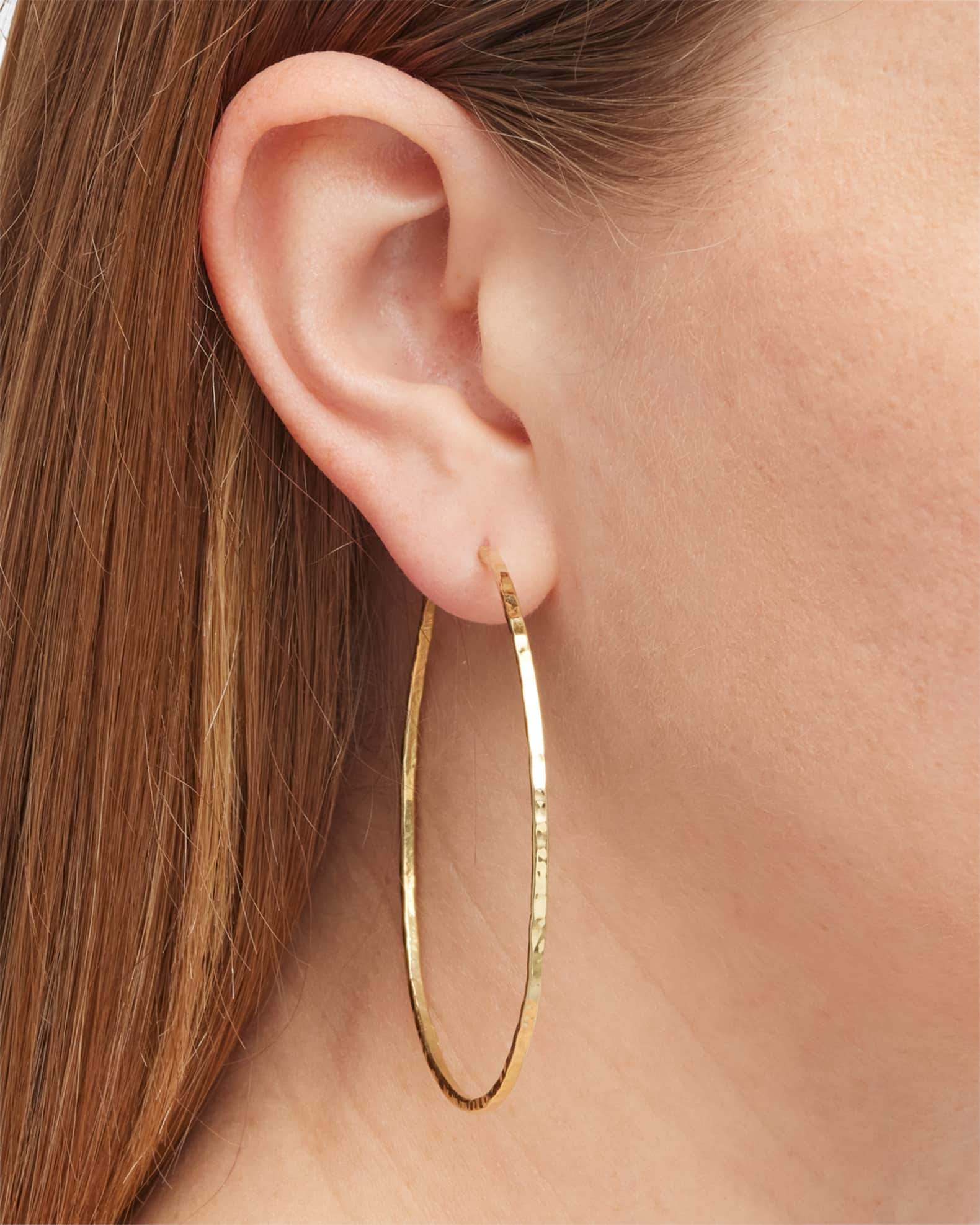 Jennifer Meyer Medium Hammered Bangle Hoop Earrings Neiman Marcus