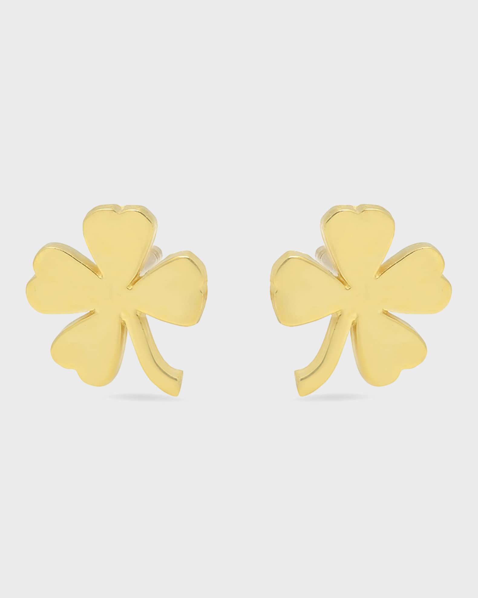 18k Mini Four-Leaf Clover Stud Earrings 0