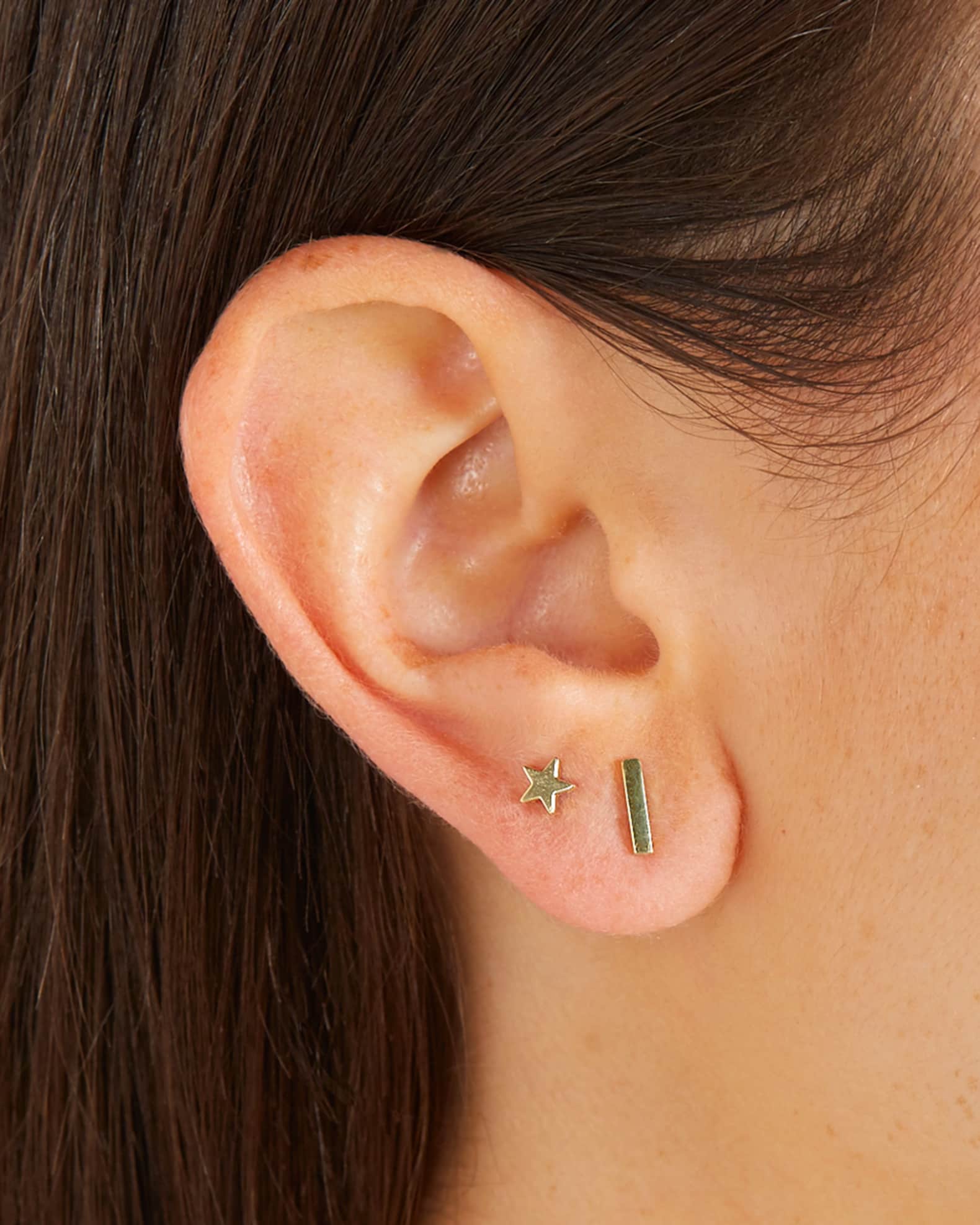 18k Bar Stud Earrings 1