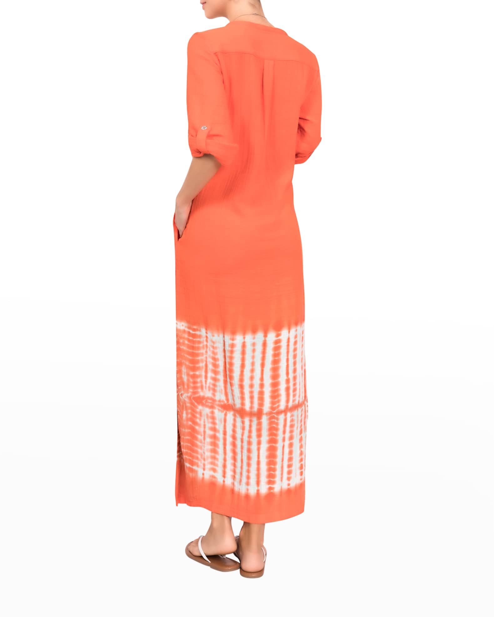 Everyday Ritual Tracy Gauze Cotton Henley Caftan Neiman Marcus