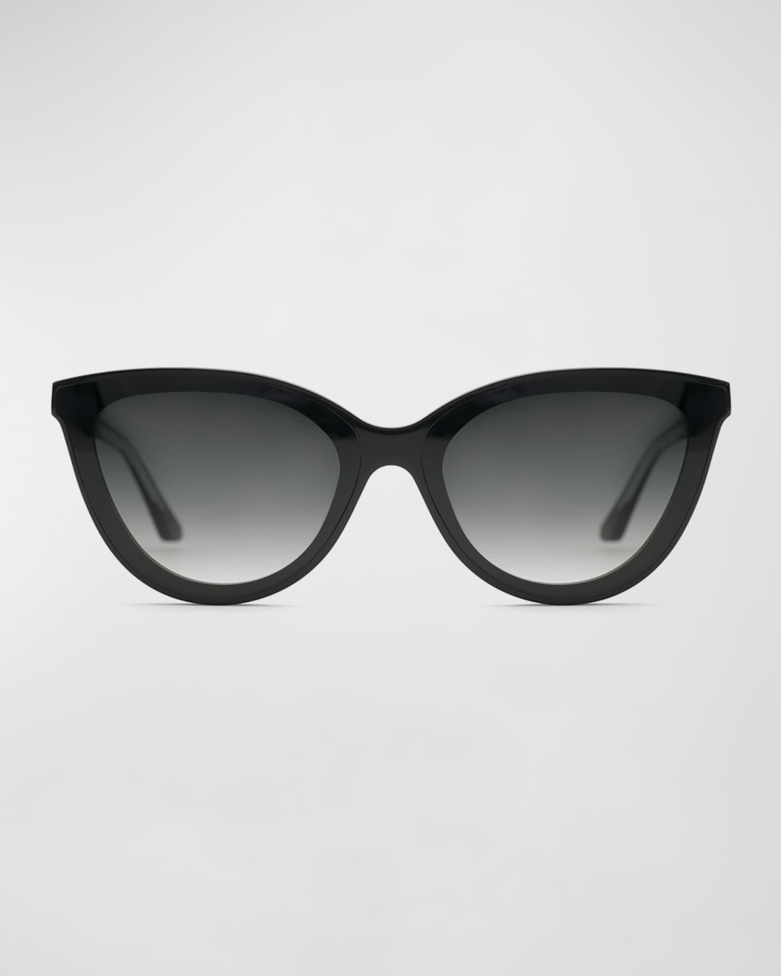 Monroe Nylon Acetate/Metal Cat-Eye Sunglasses, Black 1