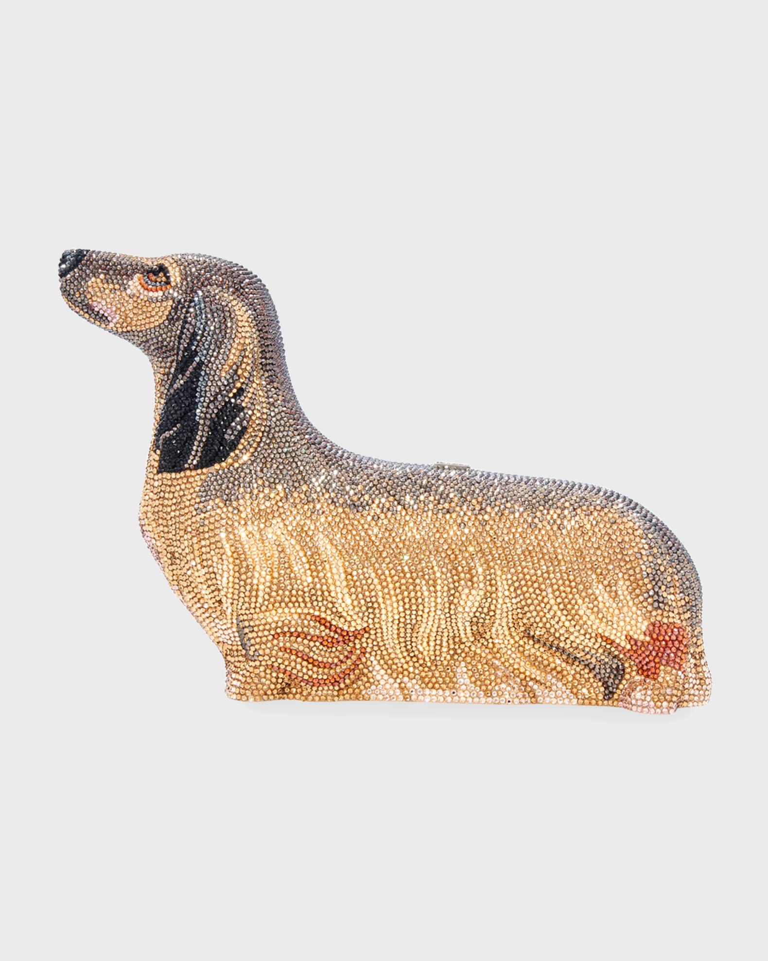 Judith Leiber Couture Romeo Dachshund Minaudiere Crystal Clutch Bag