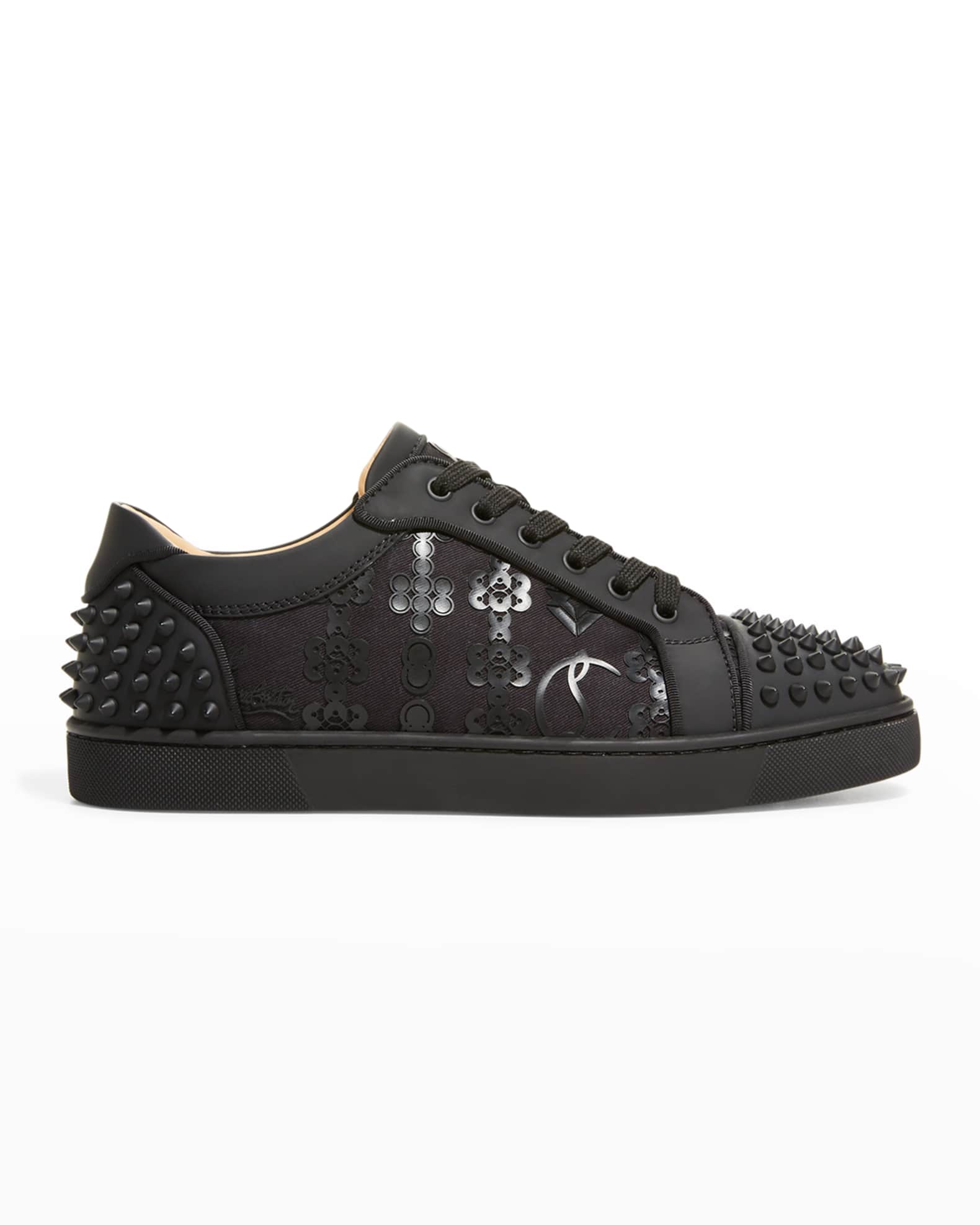 red bottom spiked sneakers