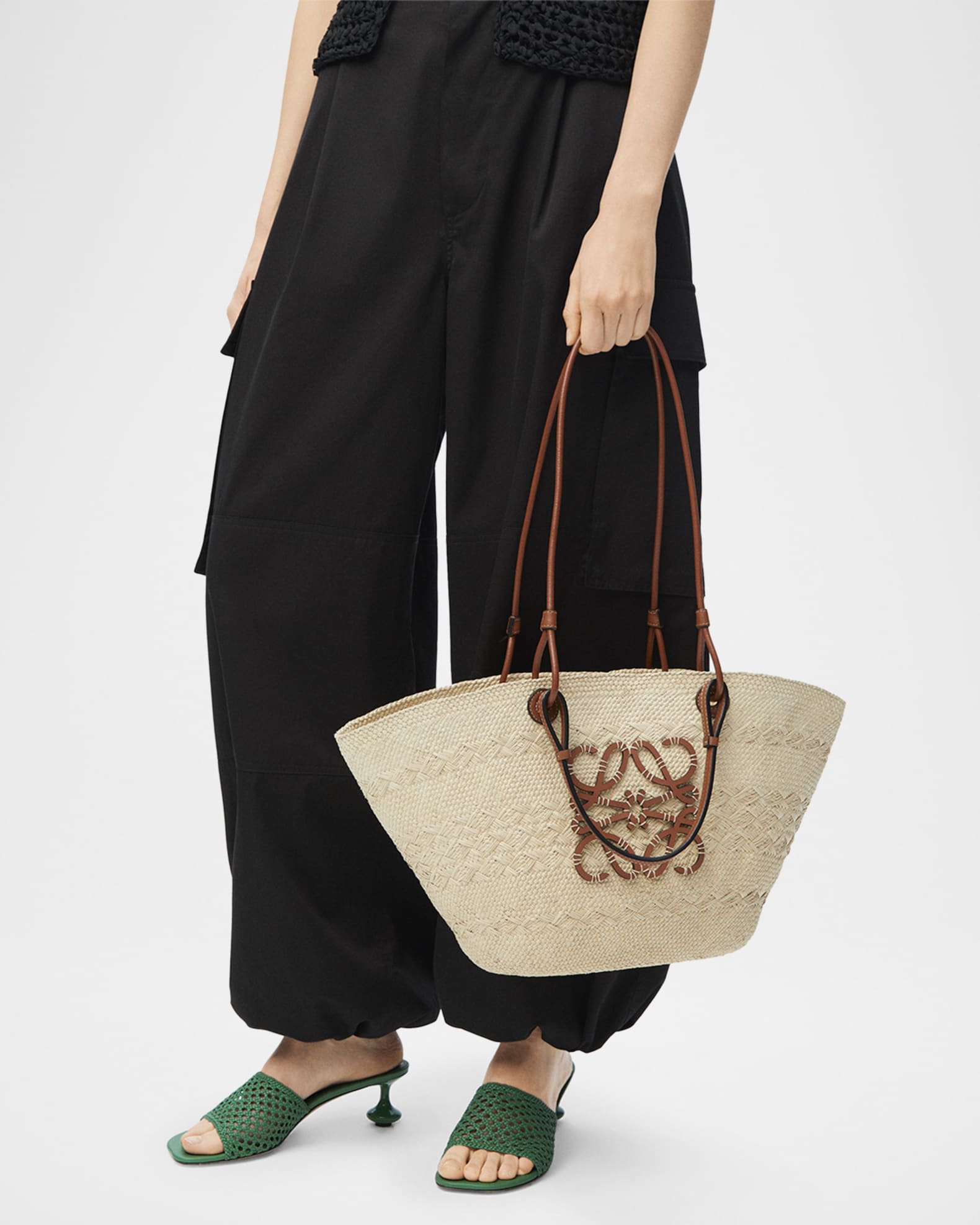 Loewe x Paula's Ibiza Anagram Basket Bag in Iraca Palm with