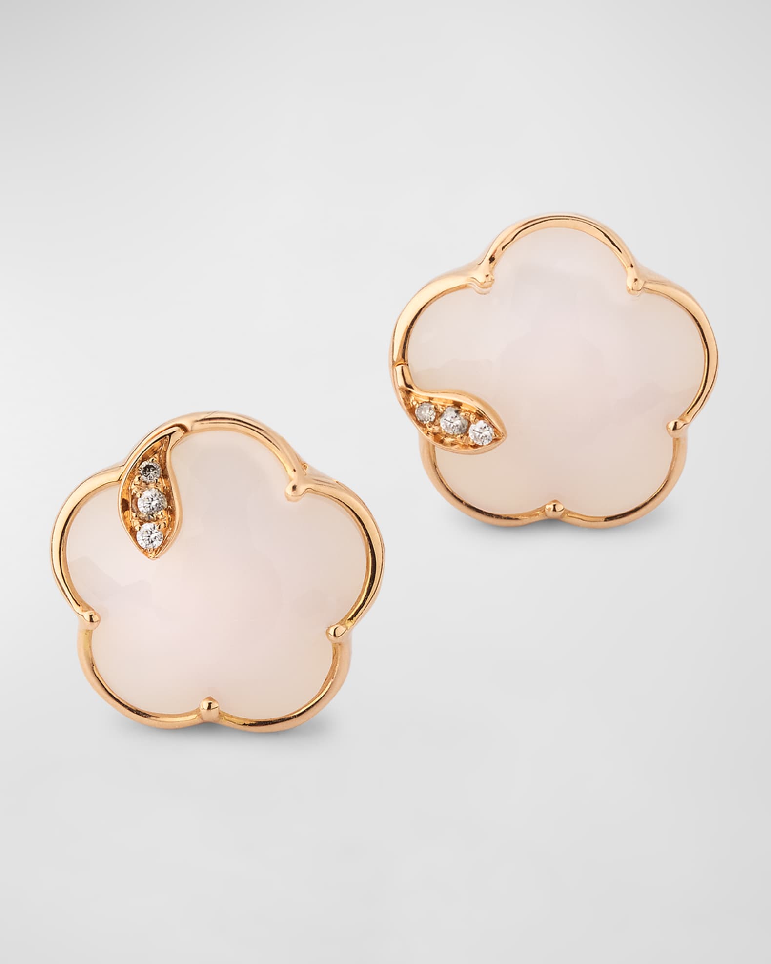 18k Rose Gold Joli Stud Earrings with Diamonds 0
